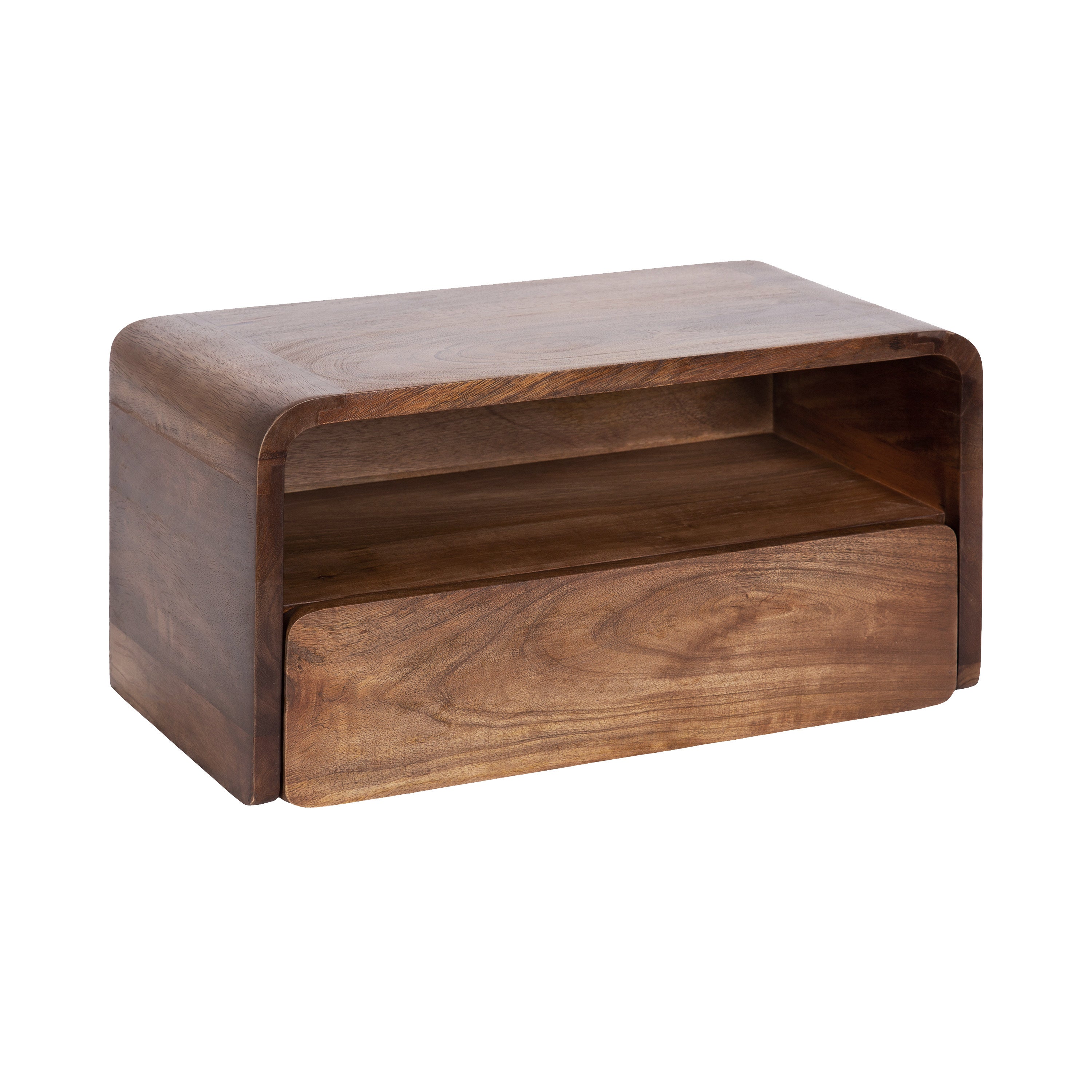 Floating Side Table Walnut Brown 18x10x9 1