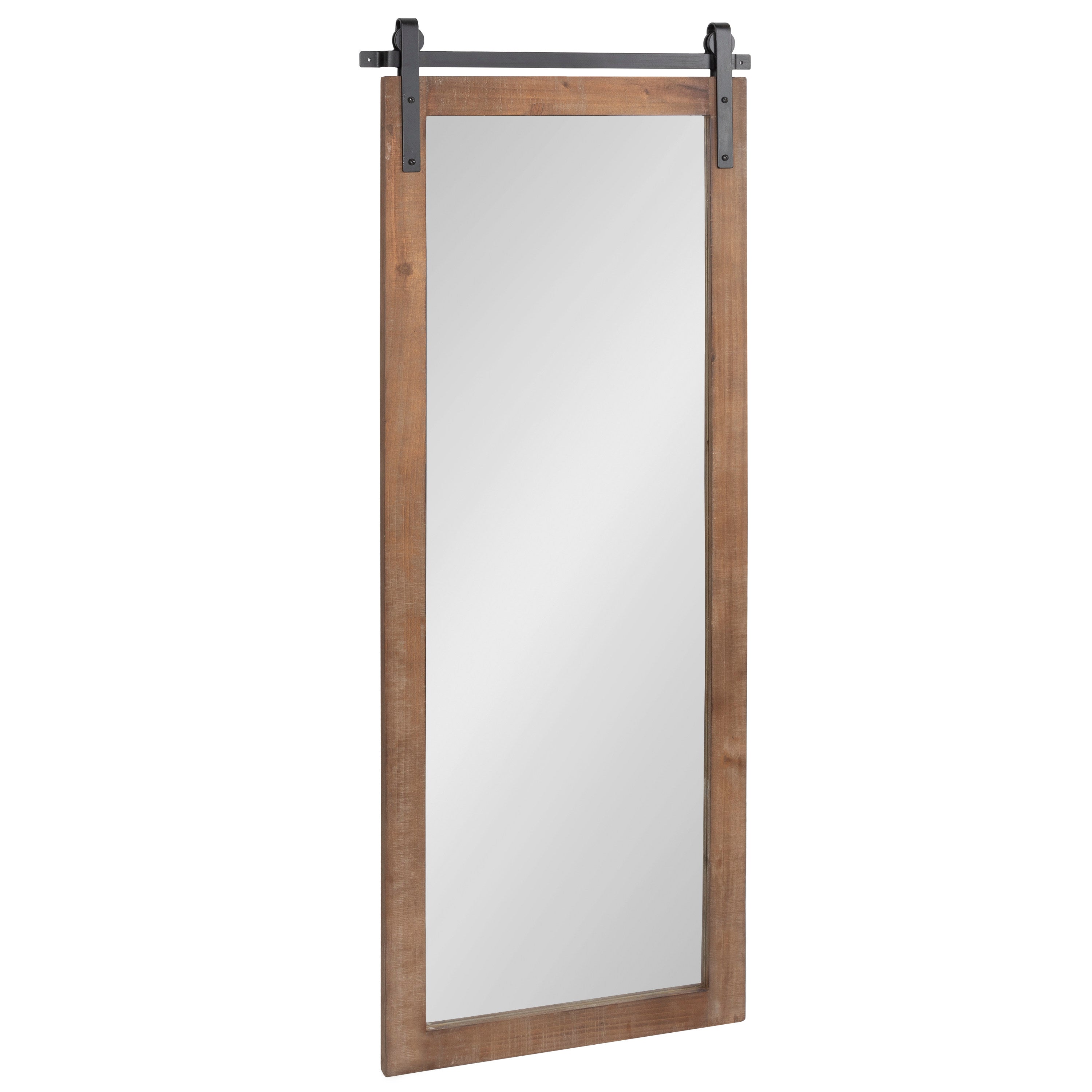 Rectangle Mirror Rustic Brown 18x50 1