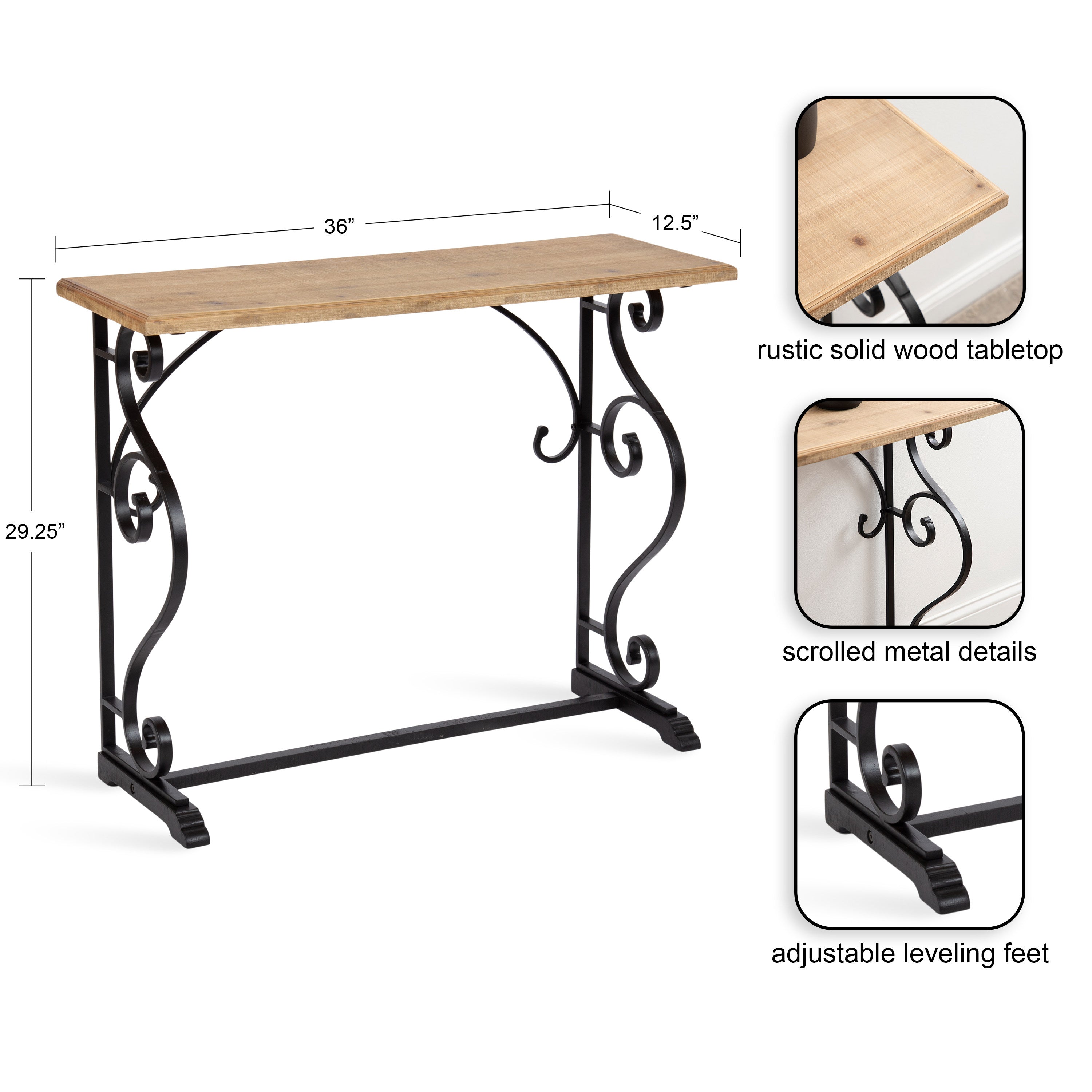 Console Table Black 13x36x30 2