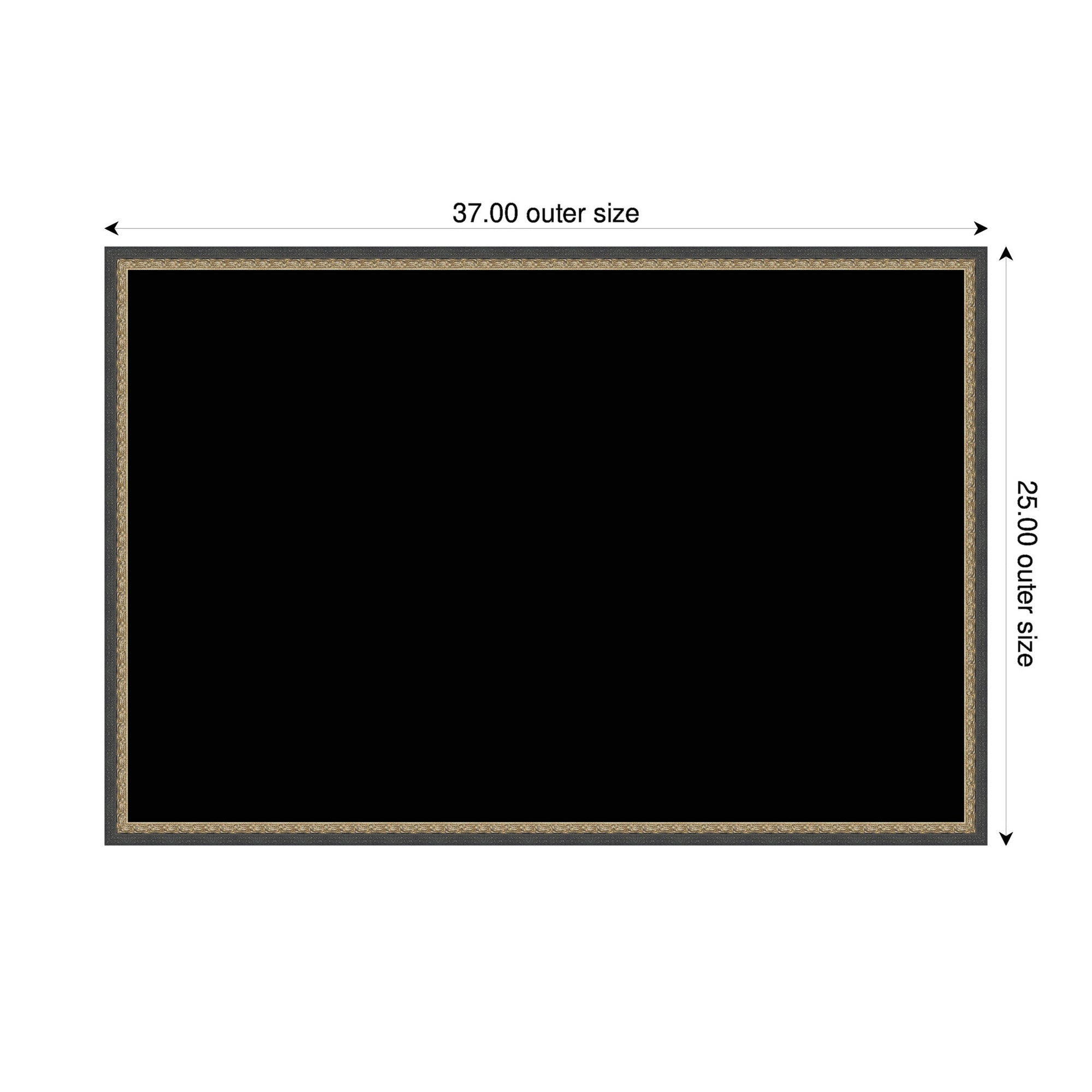 Framed Fabric Pinboard Black Wall Organization