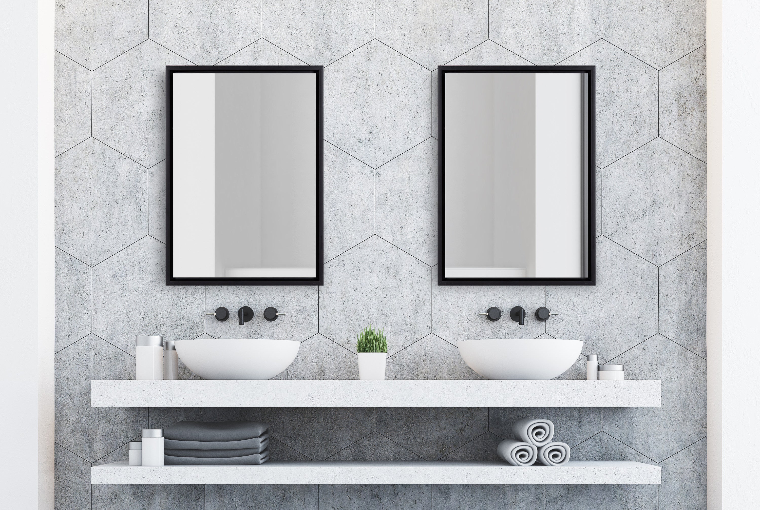 Rectangle Mirror Black 18x24 6