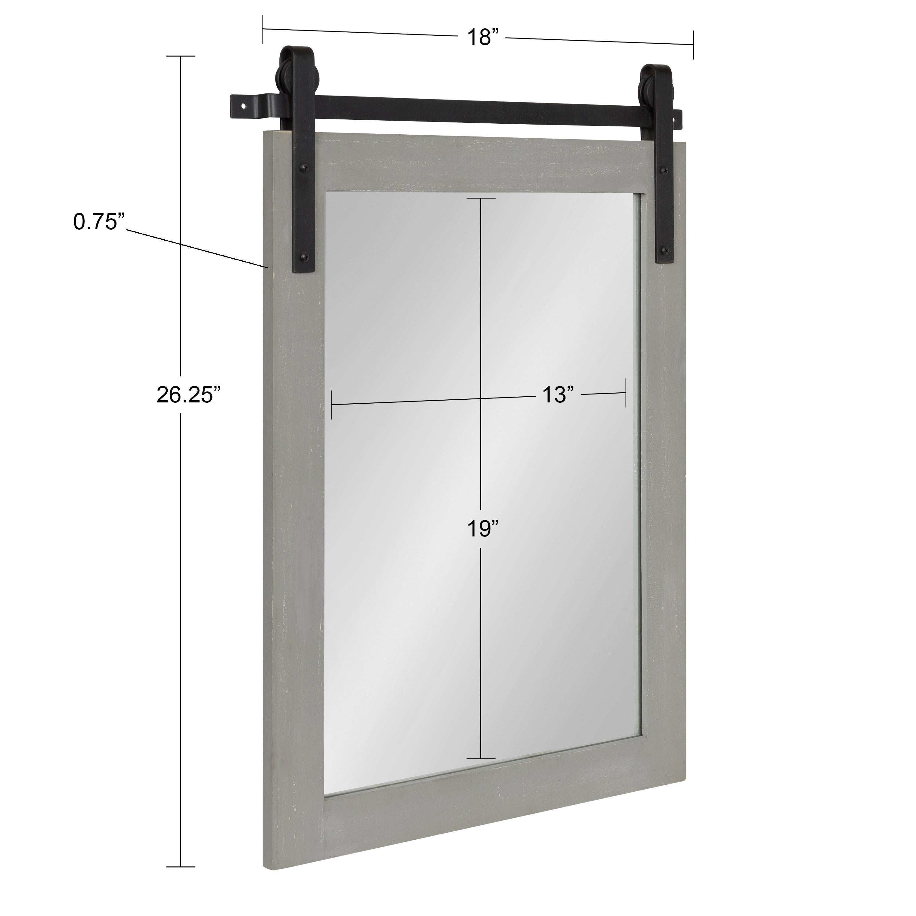 Rectangle Mirror Gray 18x26 5