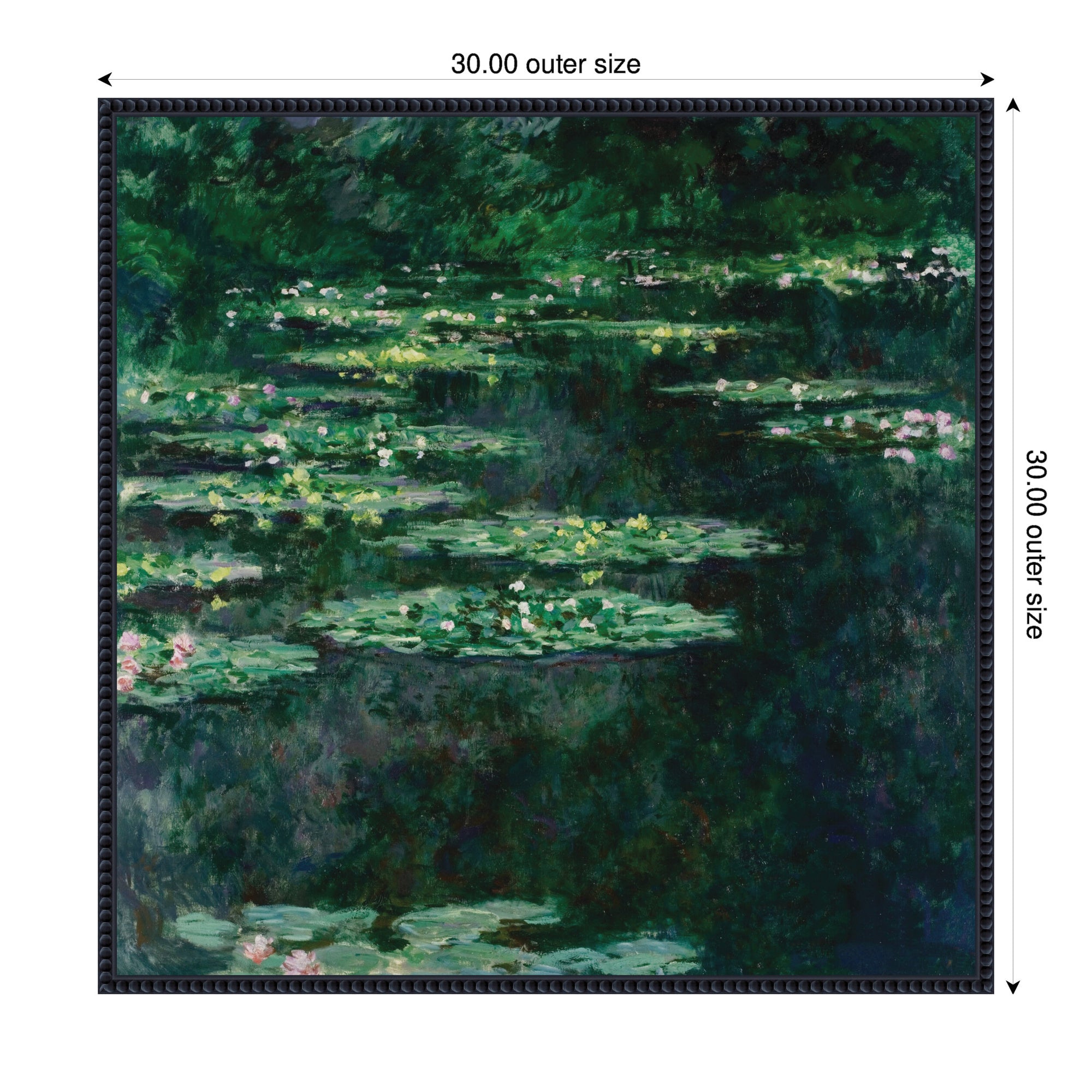 Framed Canvas 30x30 Sylvie Beaded Black 2