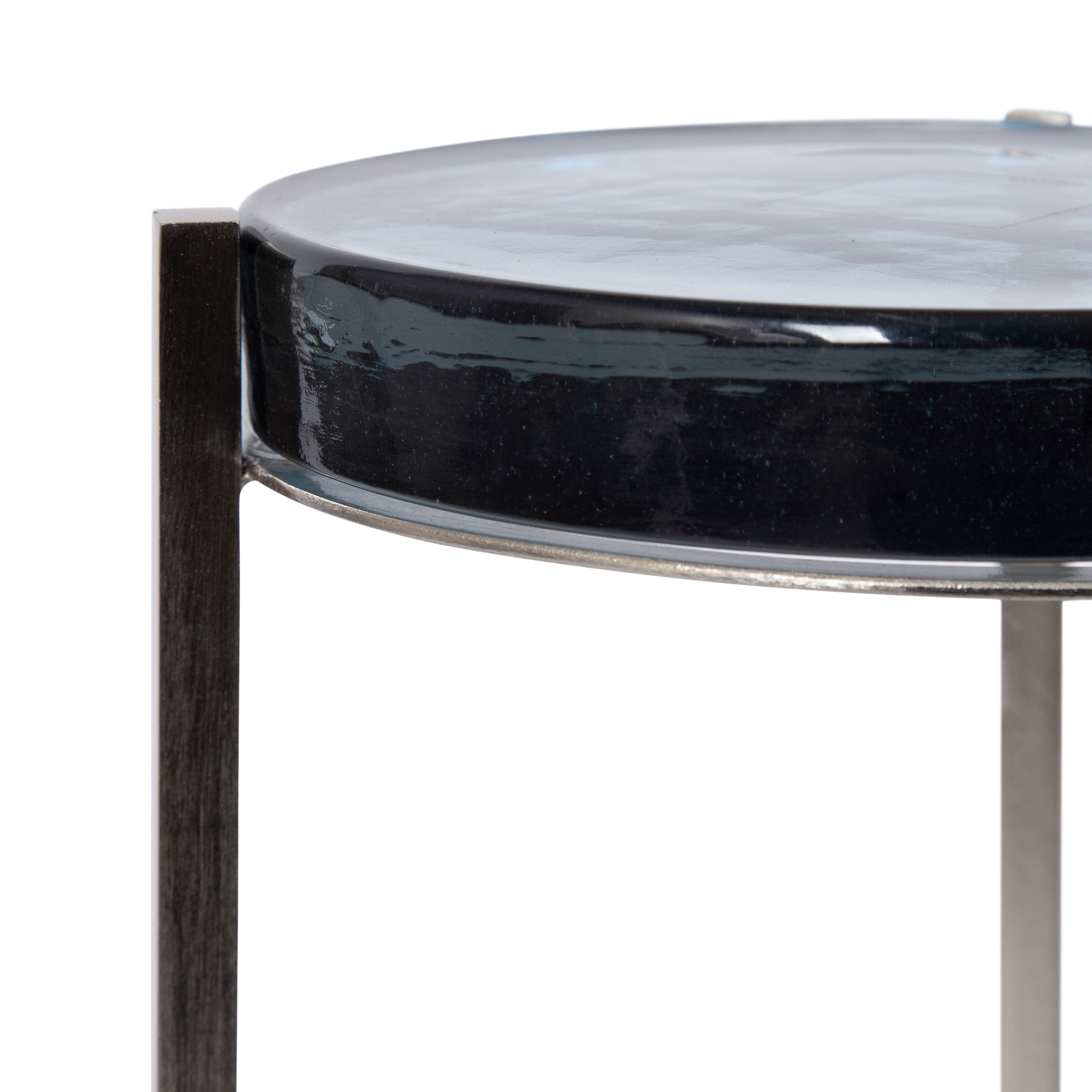 Drink Table Blue Silver 9x9x23 3