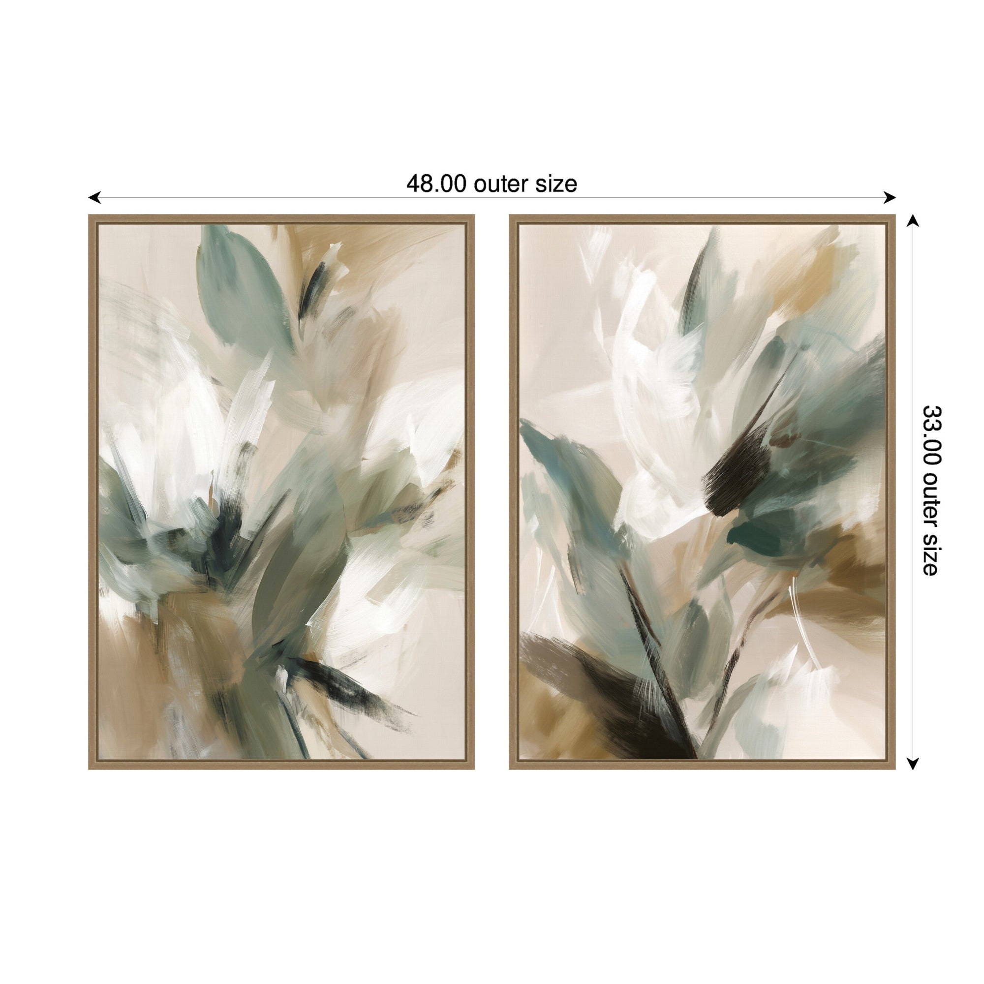 Framed Canvas Sylvie Dark Gold 2 Piece Set 23x33 2
