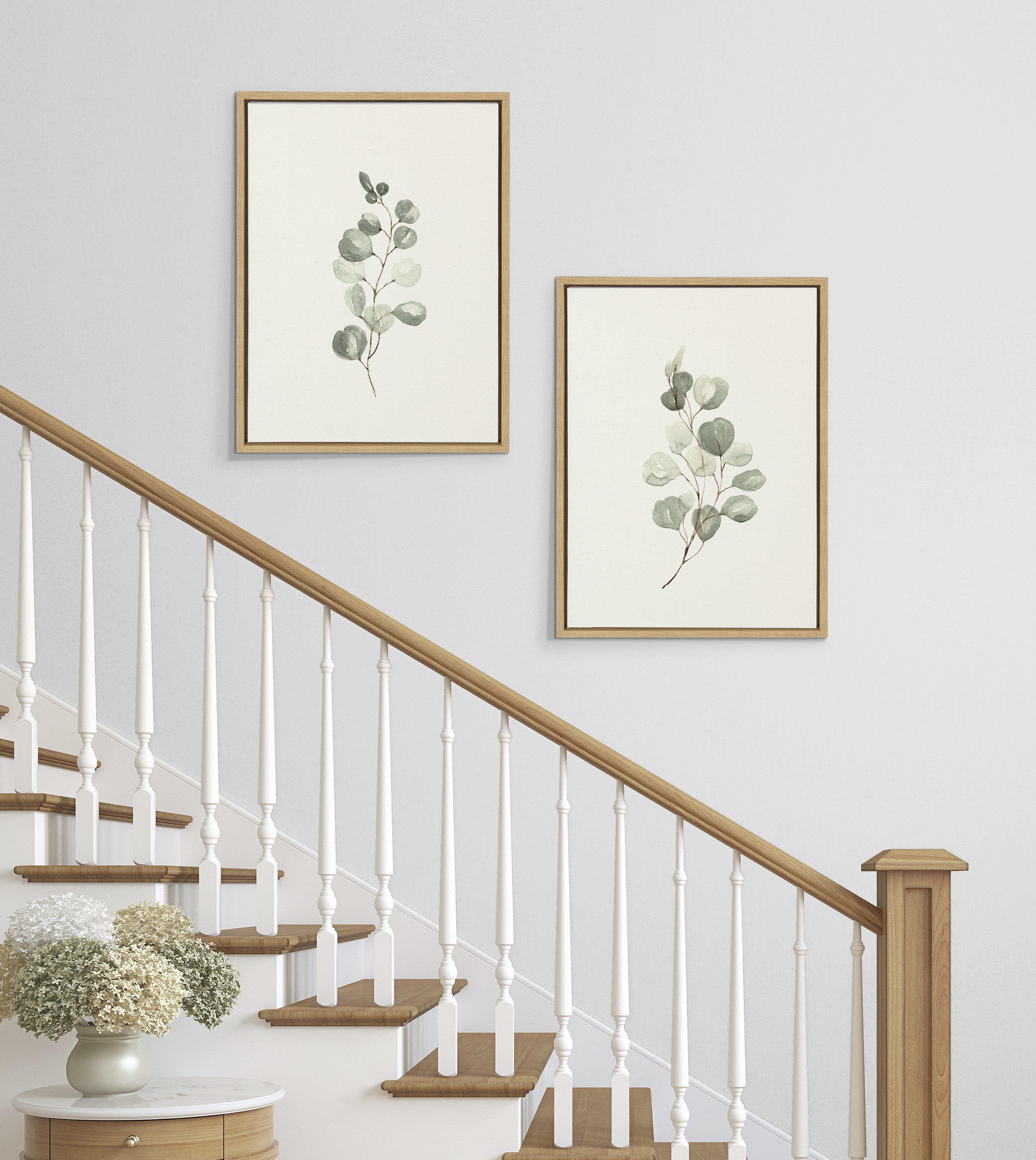 Sylvie Eucalyptus Framed Canvas Set by Maja Mitrovic of Makes My Day Happy