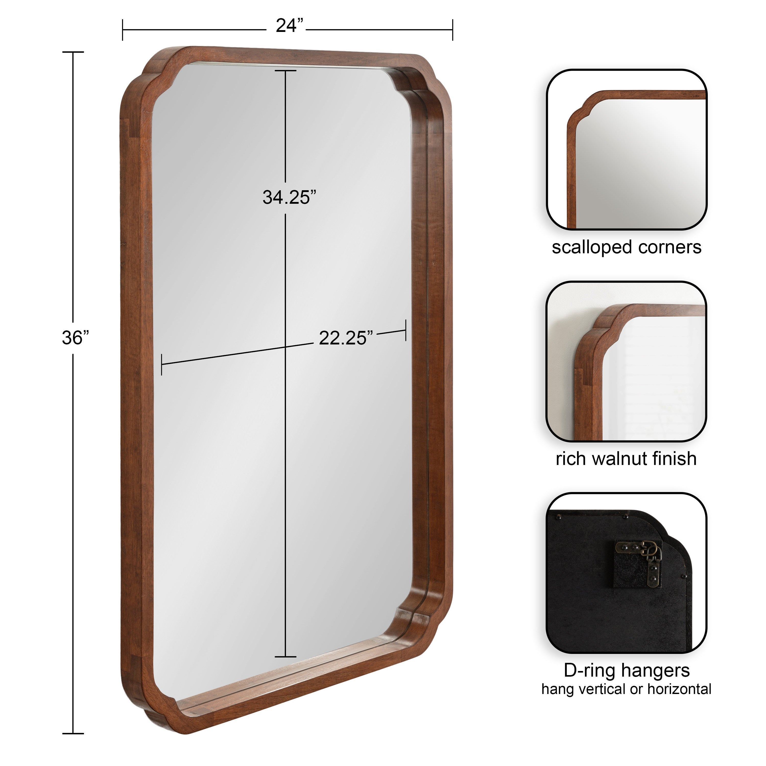 Scallop Mirror Brown 24x36 2