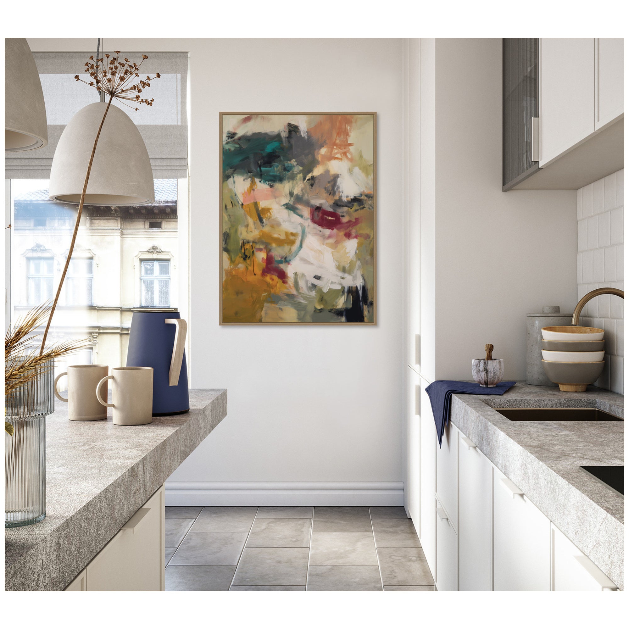 Painted Storm No. 1 by Amy Lighthall Framed Canvas Wall Art Print