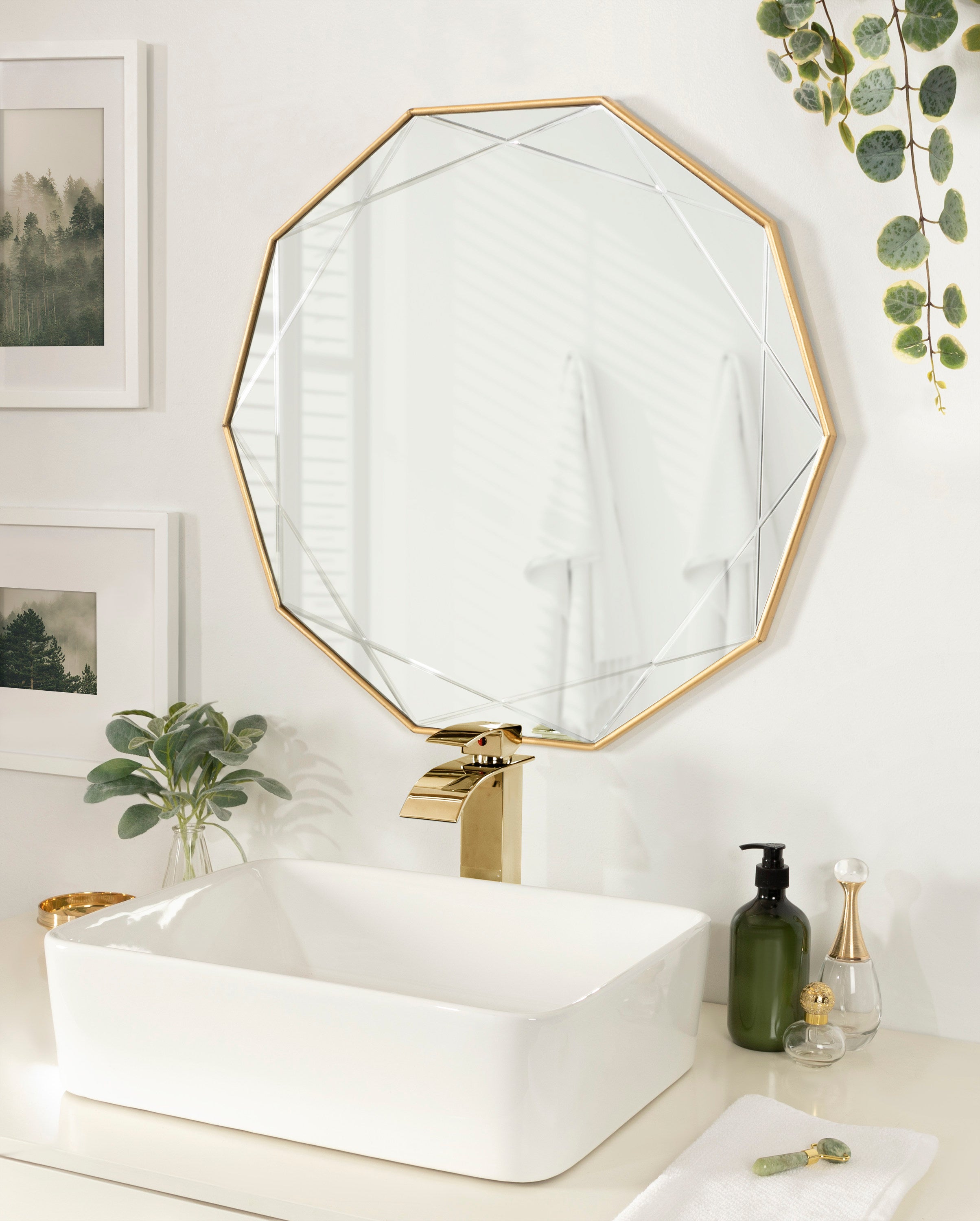 Geometric Mirror Gold 25x26 6