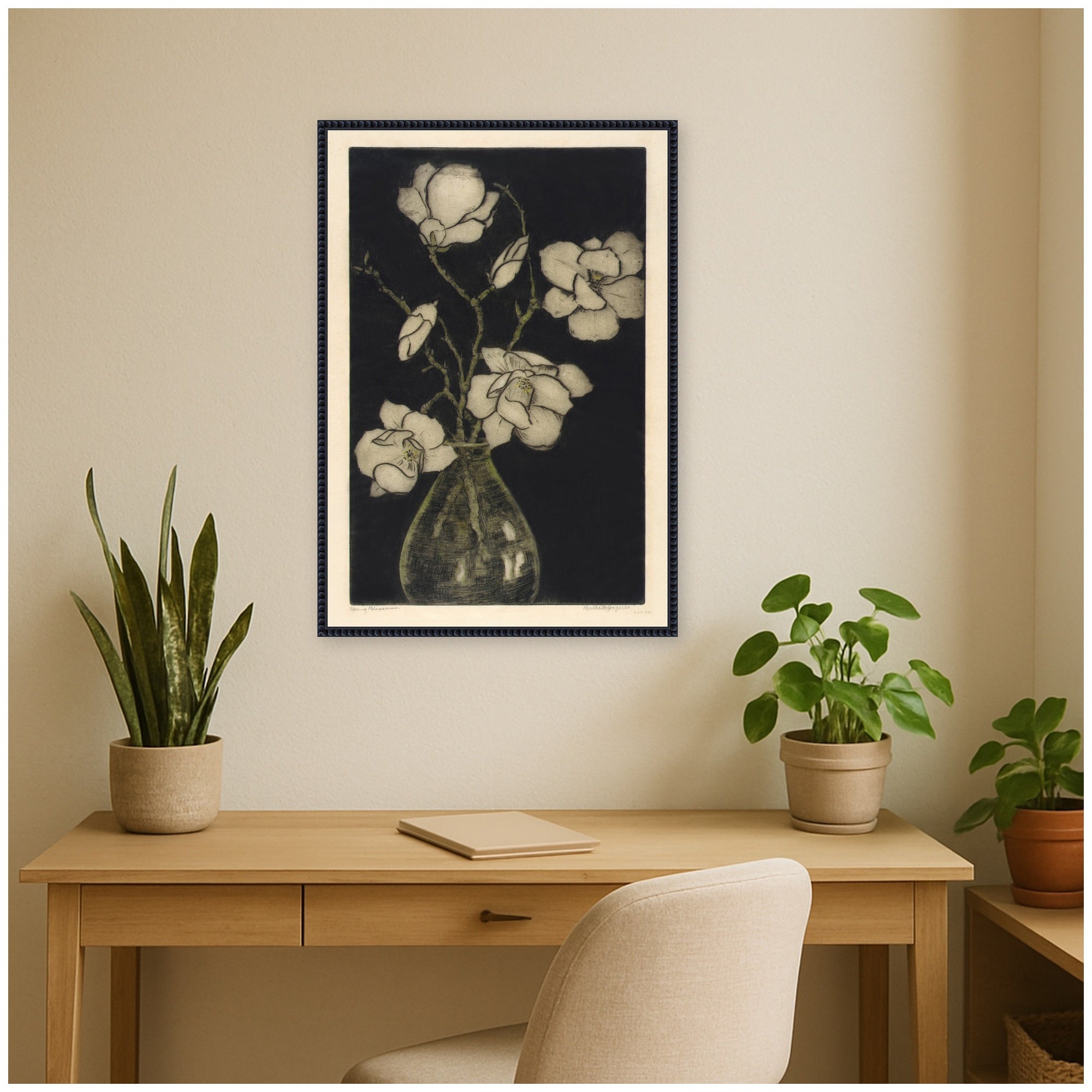 Framed Canvas 23x33 Sylvie Beaded Black 6