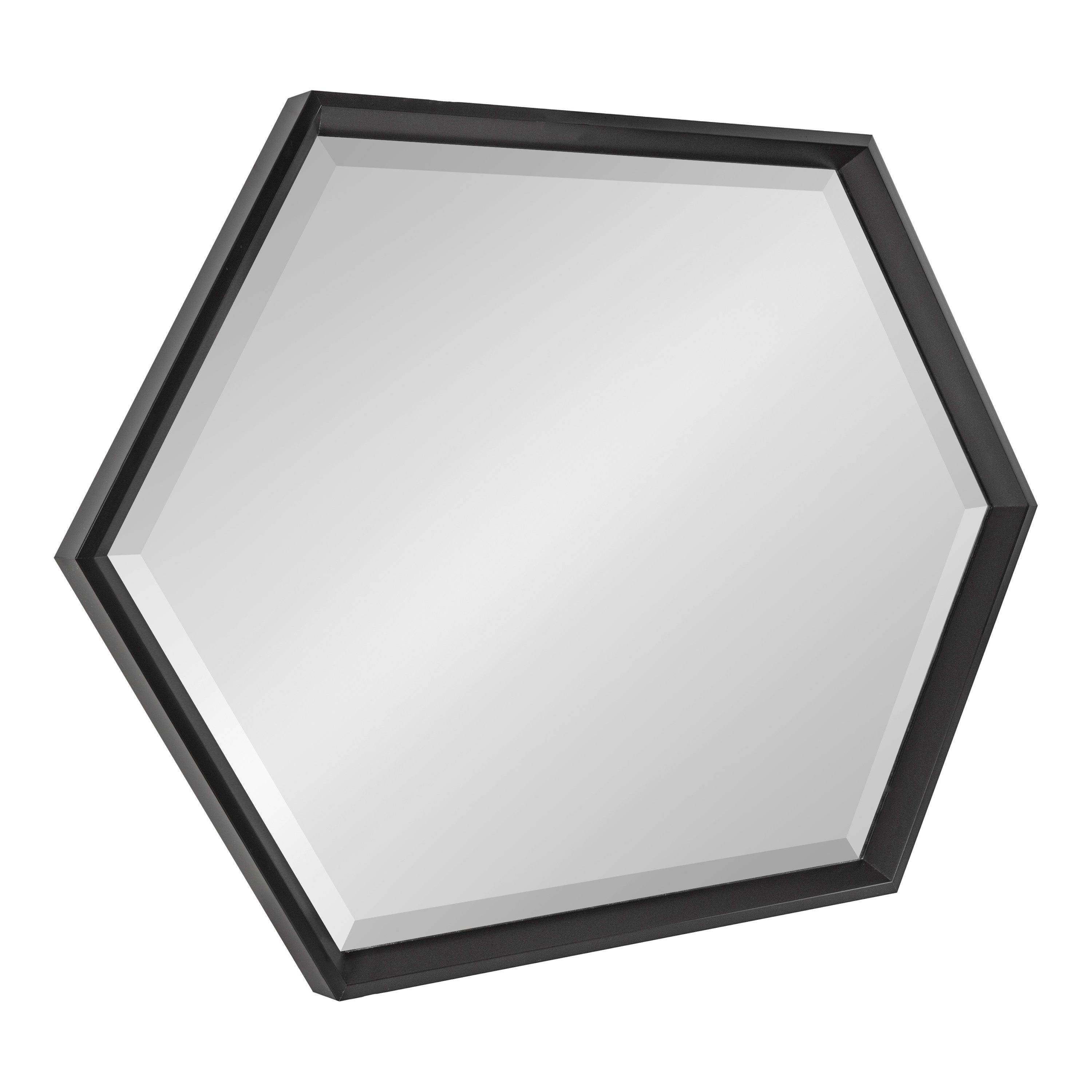 Hexagon Mirror Black 22x31 6