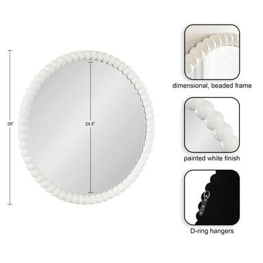 Round Mirror 28x28 White 2