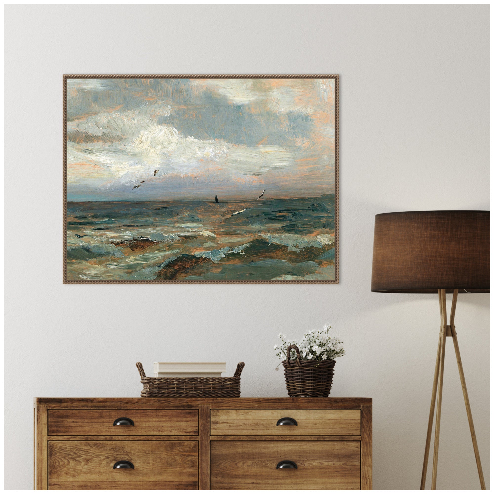 Framed Canvas 42x32 Sylvie Beaded Dark Gold 7