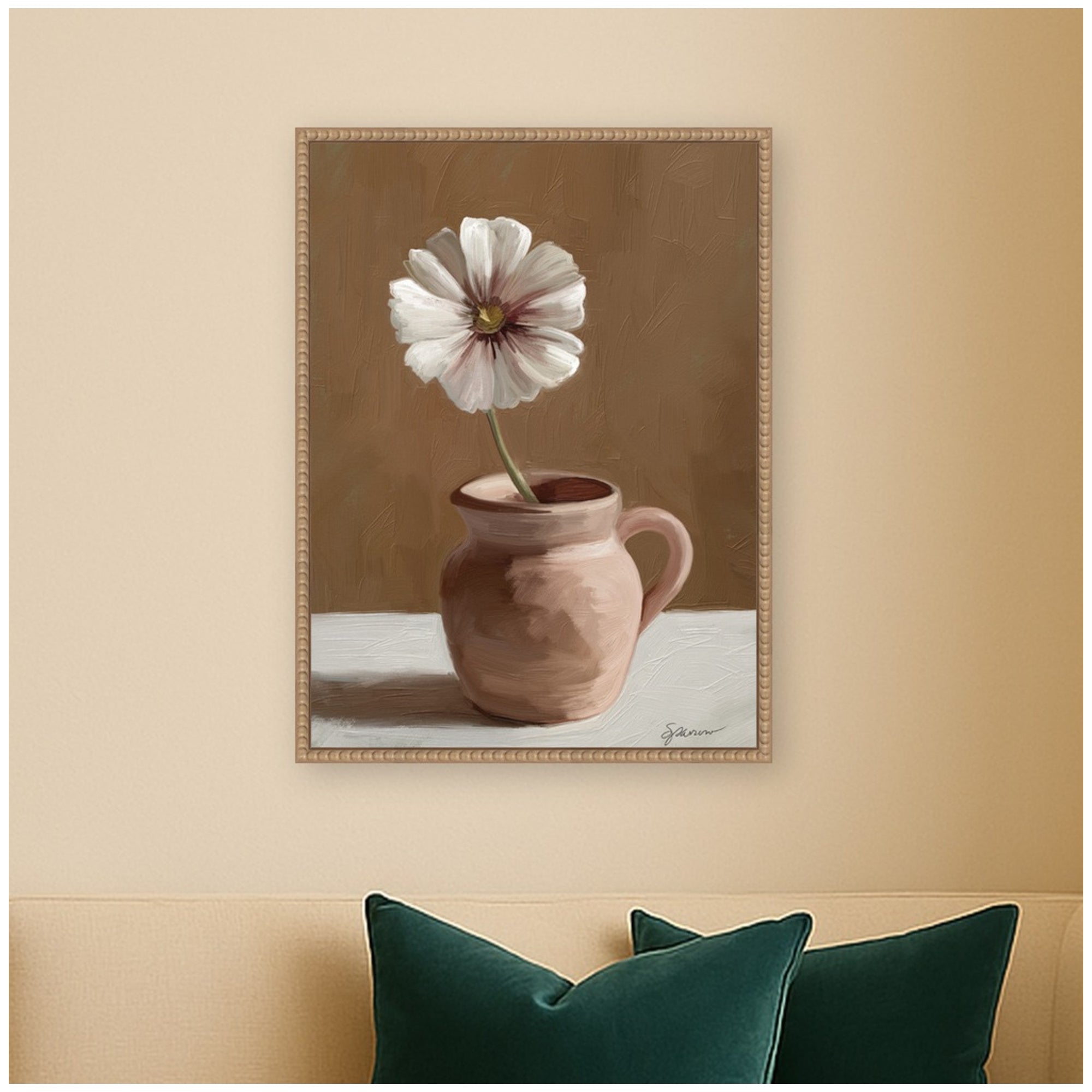 Framed Canvas 18x24 Sylvie Beaded Rustic Natural 6