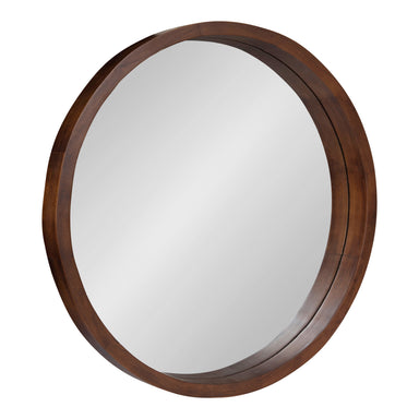 Round Mirror Dark Brown 22" Diameter 1