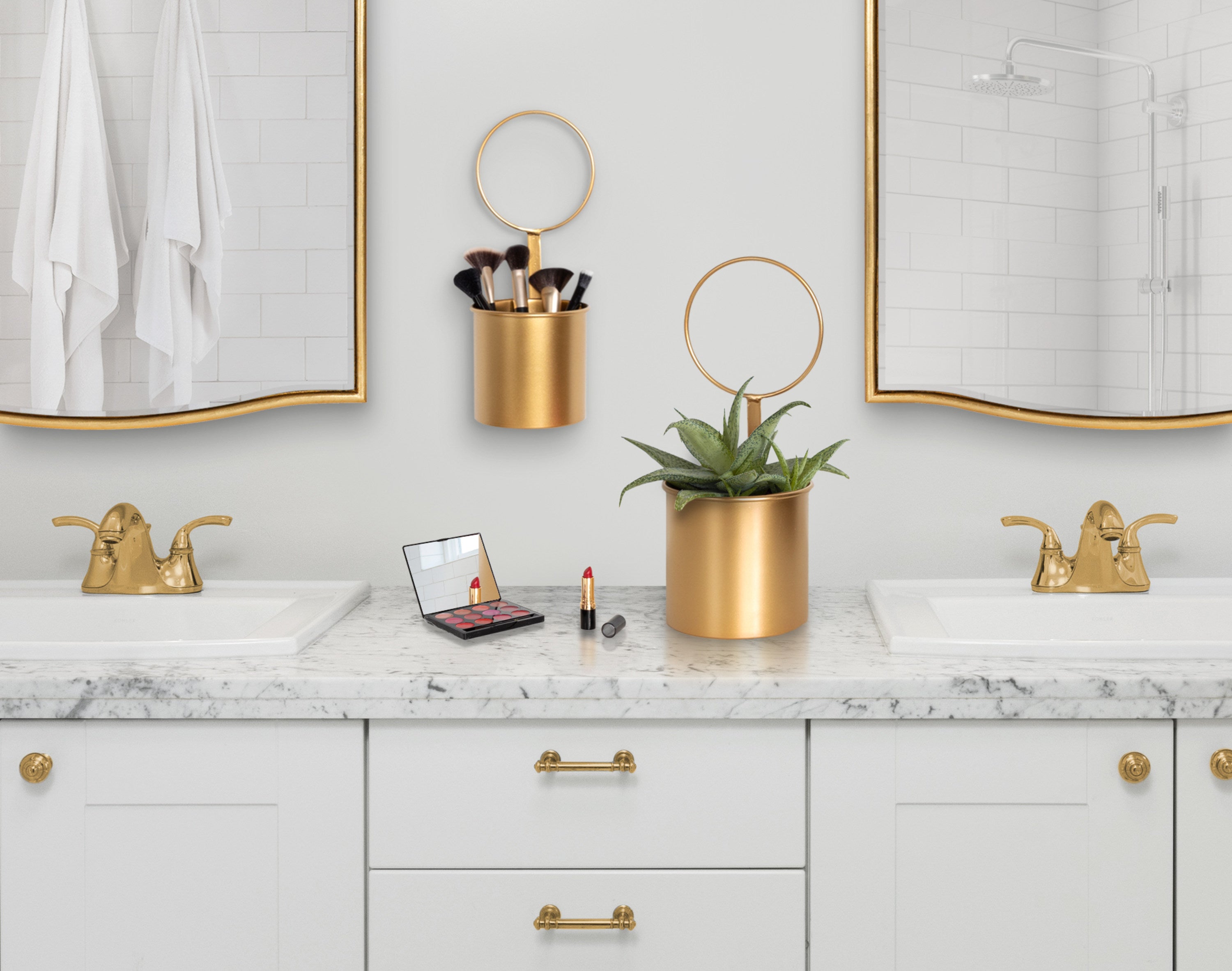 Hanging Planter Gold 2 Piece 8