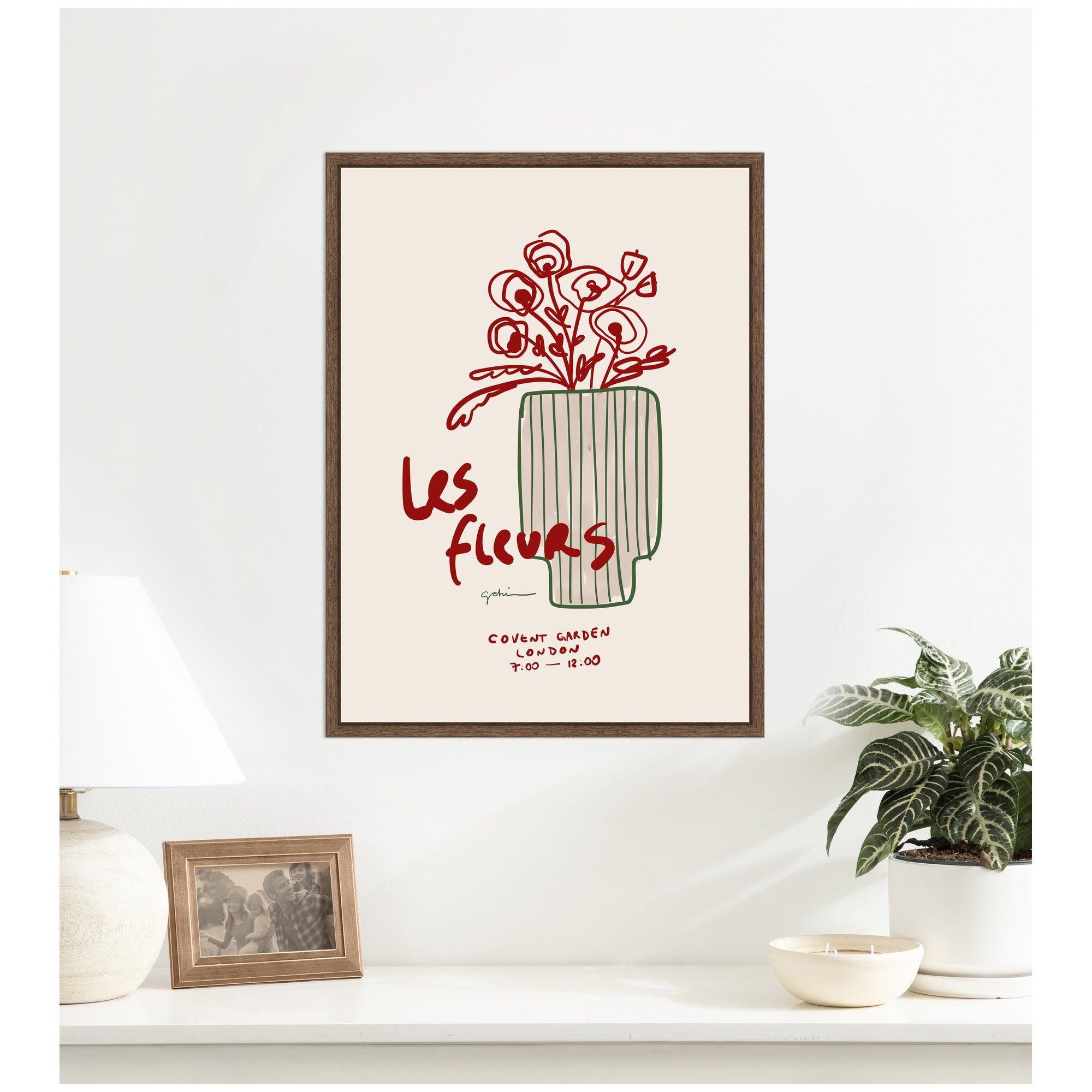 Les Fleurs by Gabrielly Guedes Framed Canvas Wall Art Print