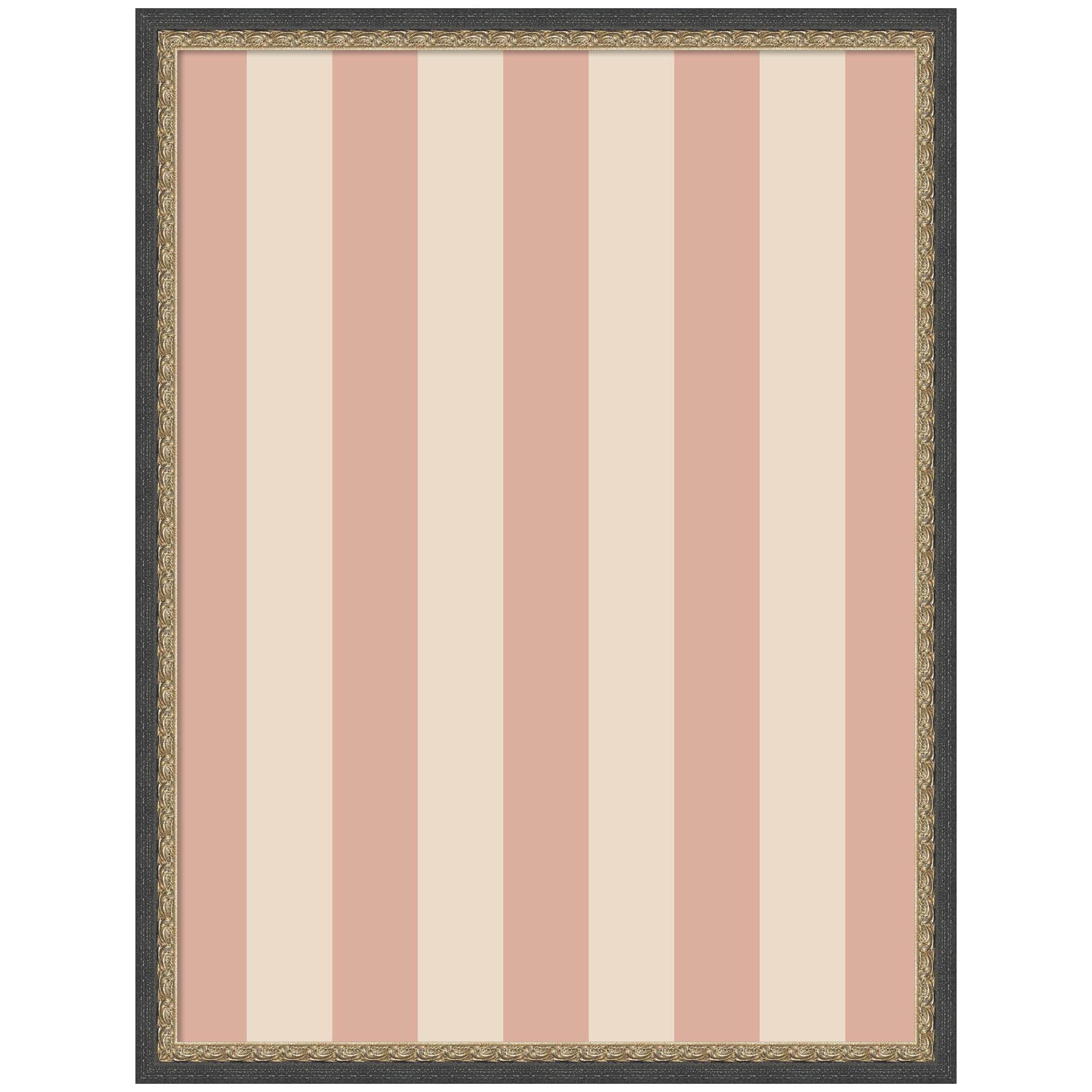 Framed Fabric Pinboard Wide Stripes Pink Wall Organization