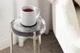 Drink Table Gray Silver 9x9x23 7