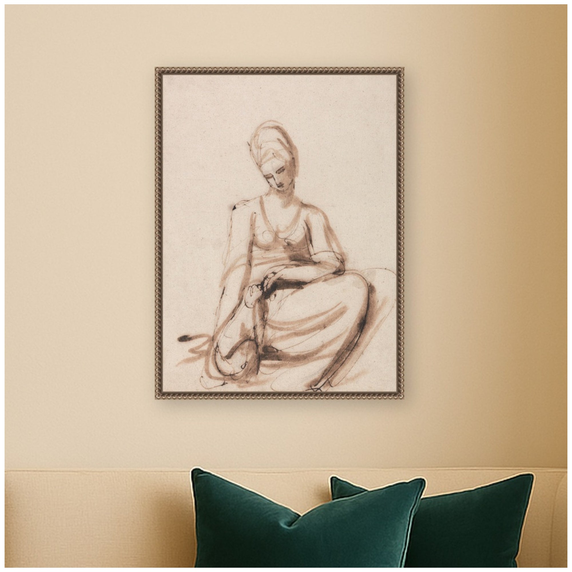Framed Canvas 18x24 Sylvie Beaded Dark Gold 7