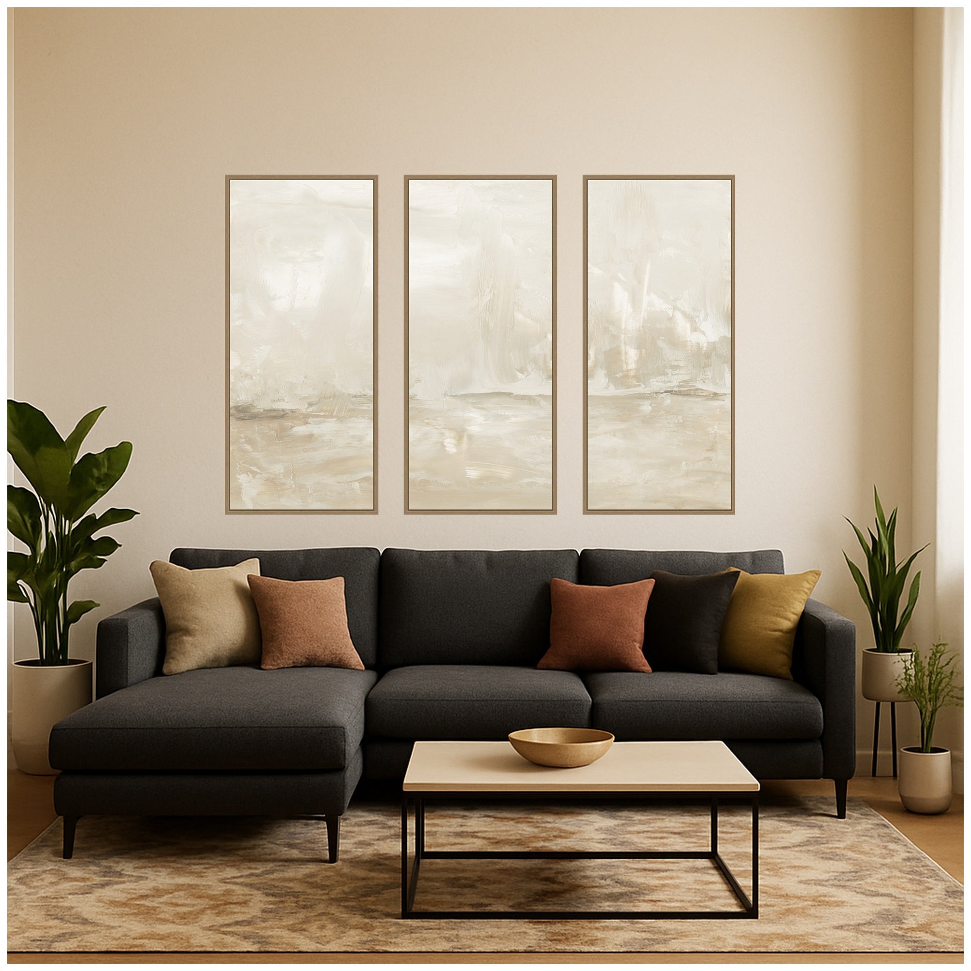 Art Set 3 Piece Set 18x40 Sylvie Dark Gold 5