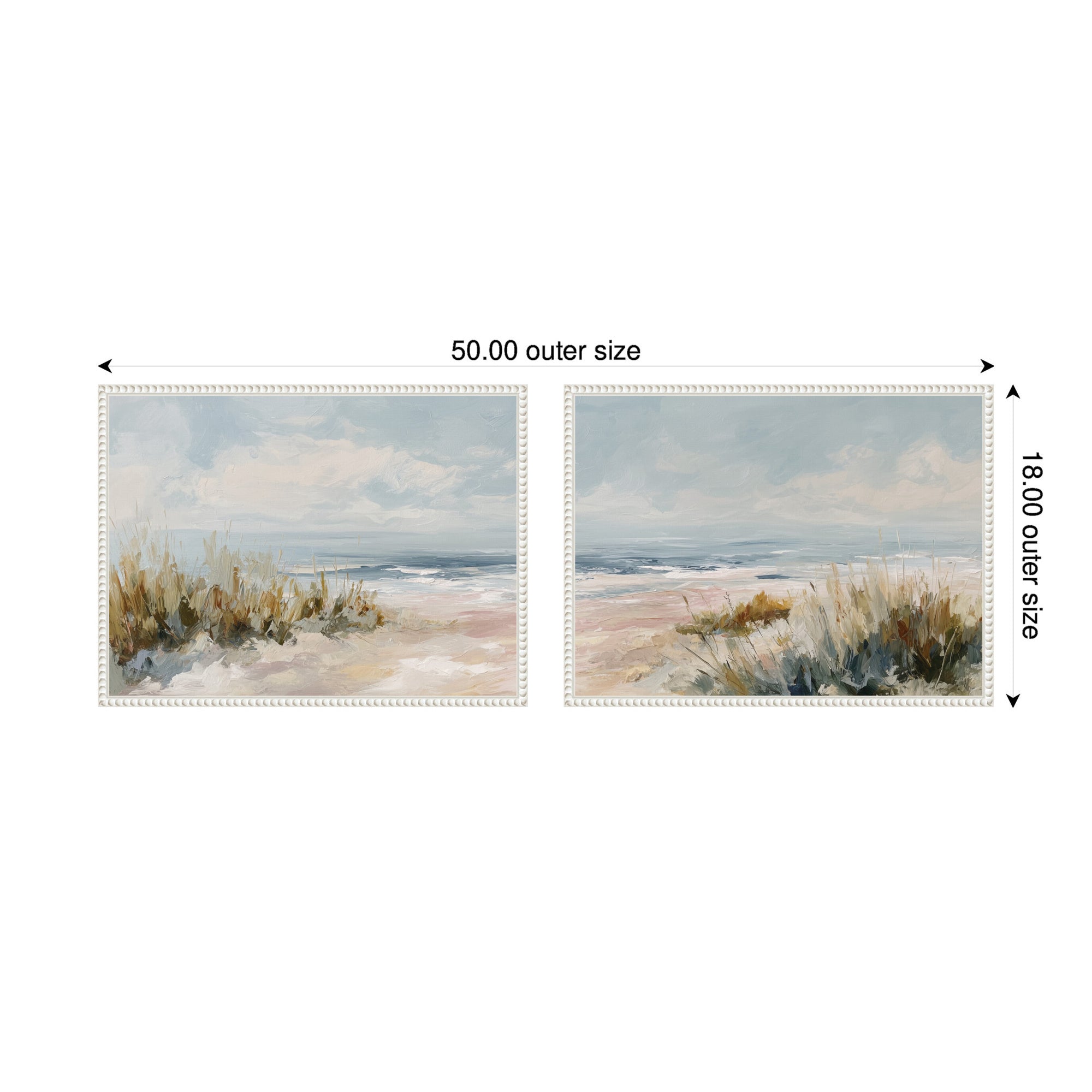 Art Set 2 Piece Set 18x24 Sylvie Beaded White 2