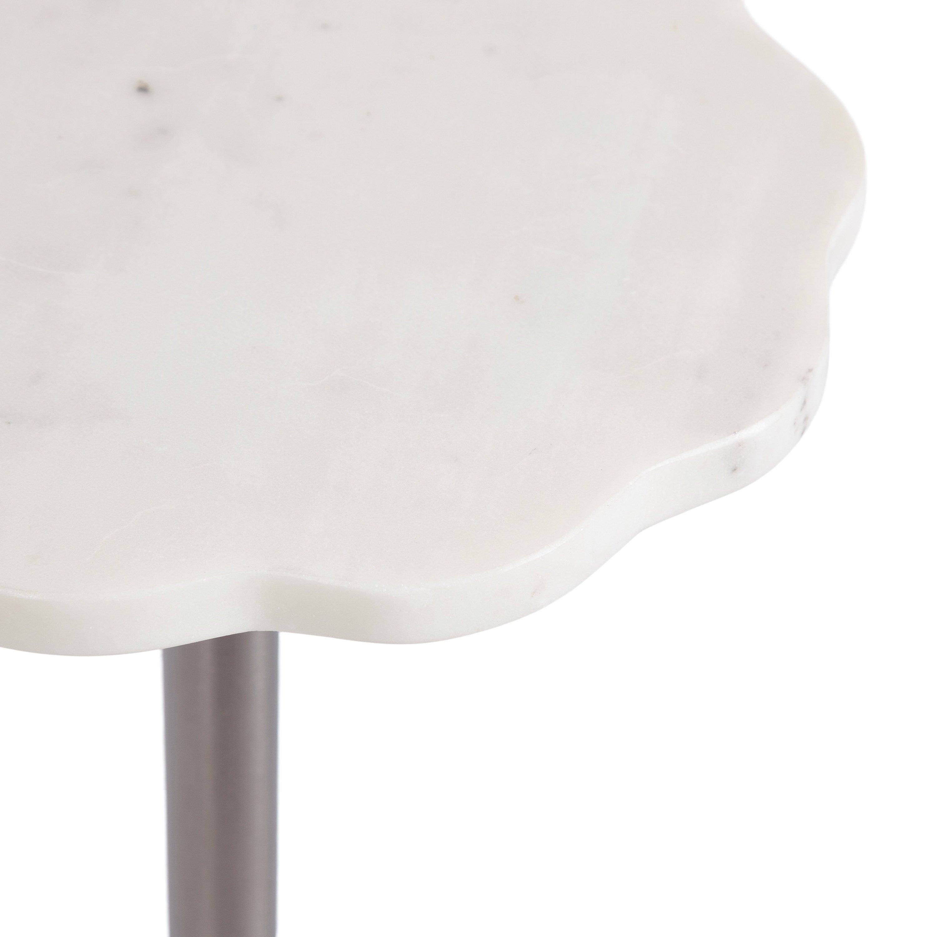 Side Table White Silver 10x10x23 3