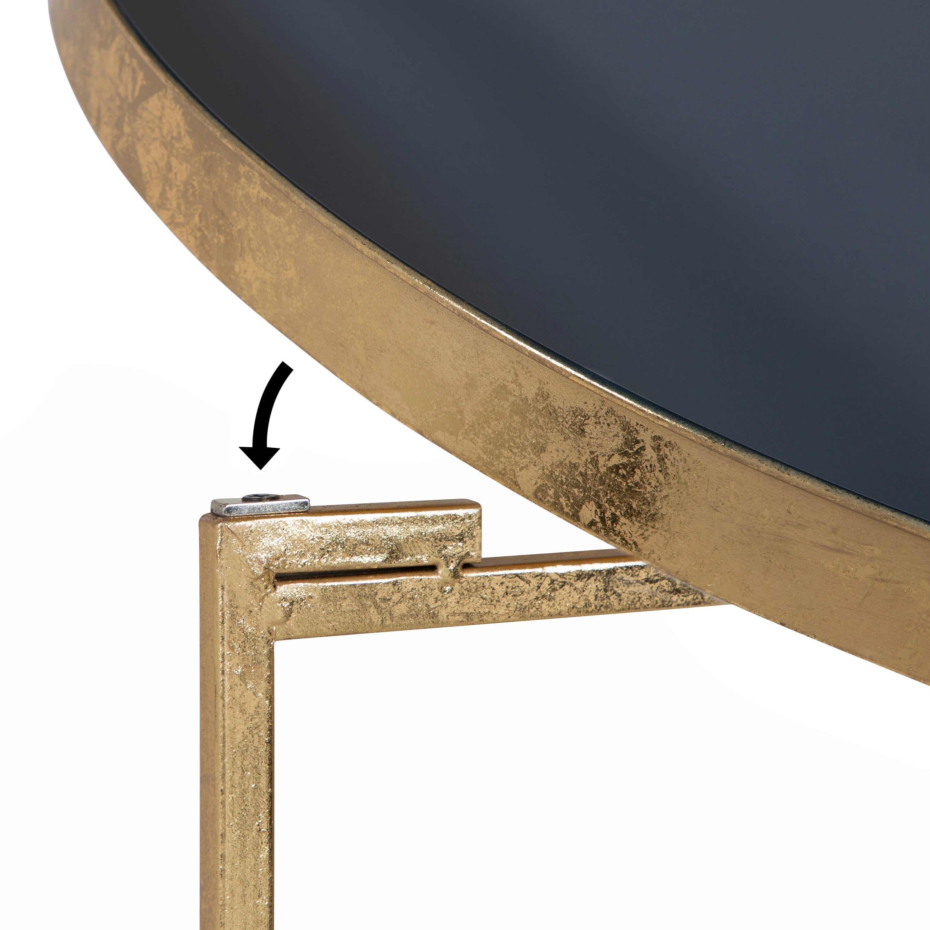 Coffee Table Navy Blue Gold 28.25x28.25x19 5