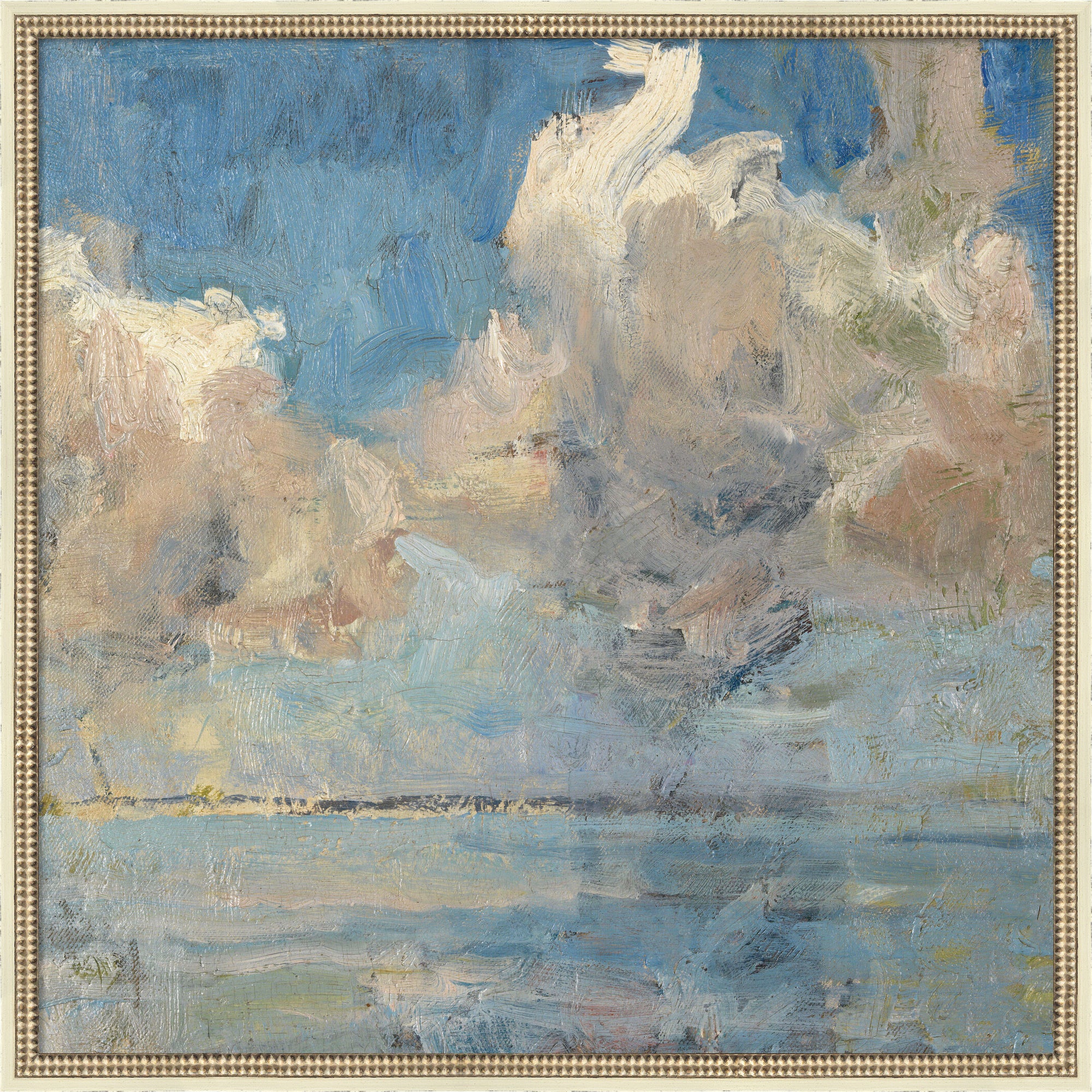 Mounted Canvas 34x34 Castellan Distressed White 1