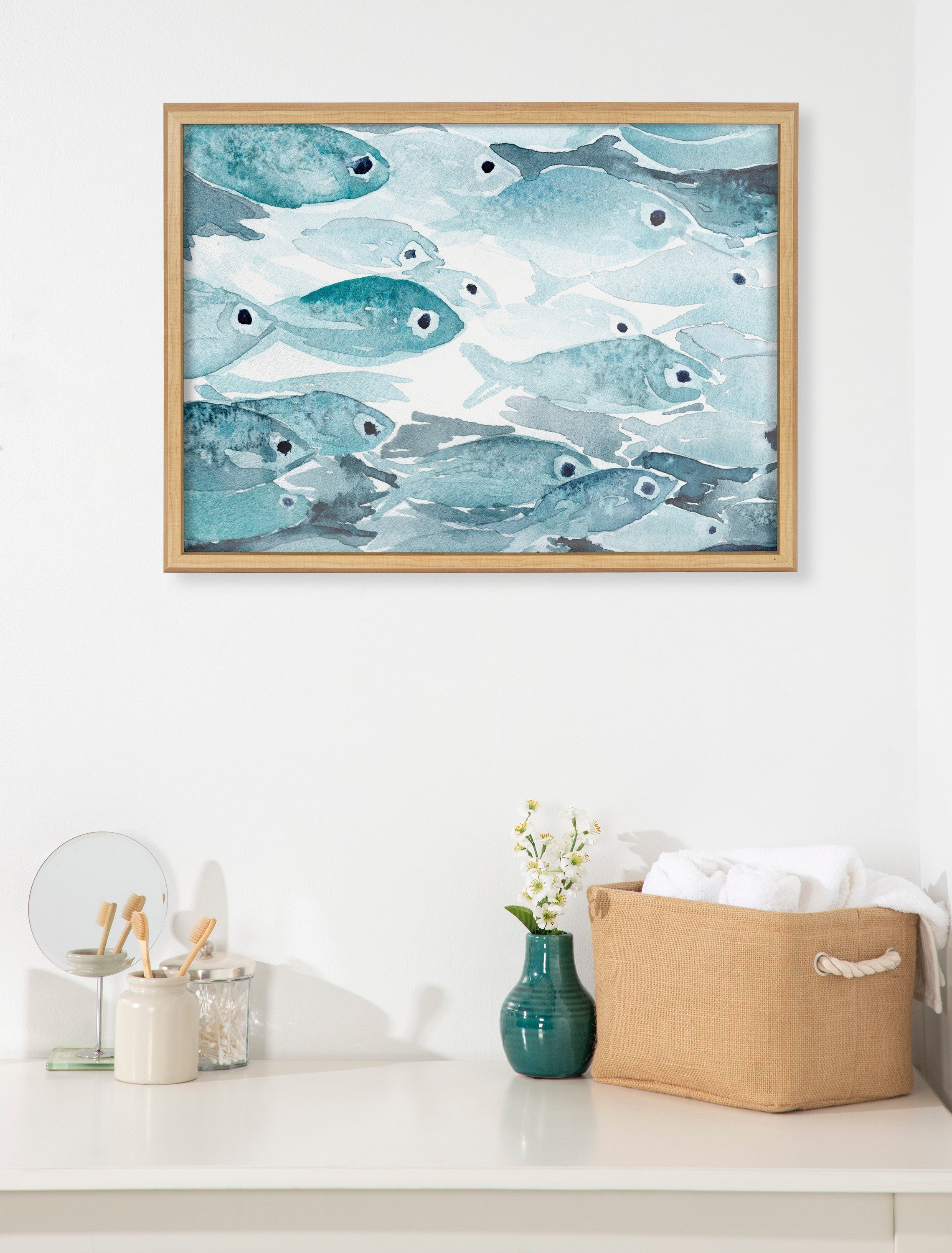 Blake Aholehole Framed Printed Glass by Janet Meinke-Lau