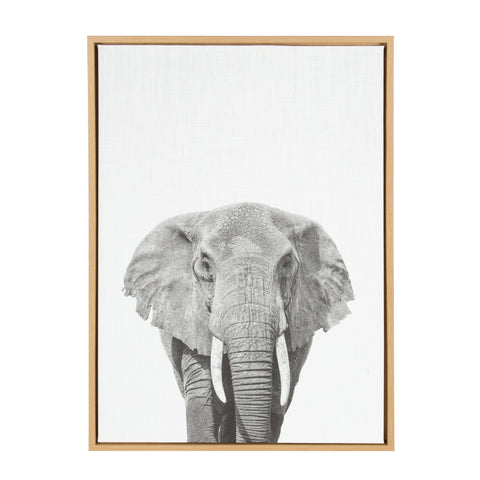 Sylvie Elephant Framed Canvas by Simon Te of Tai Prints
