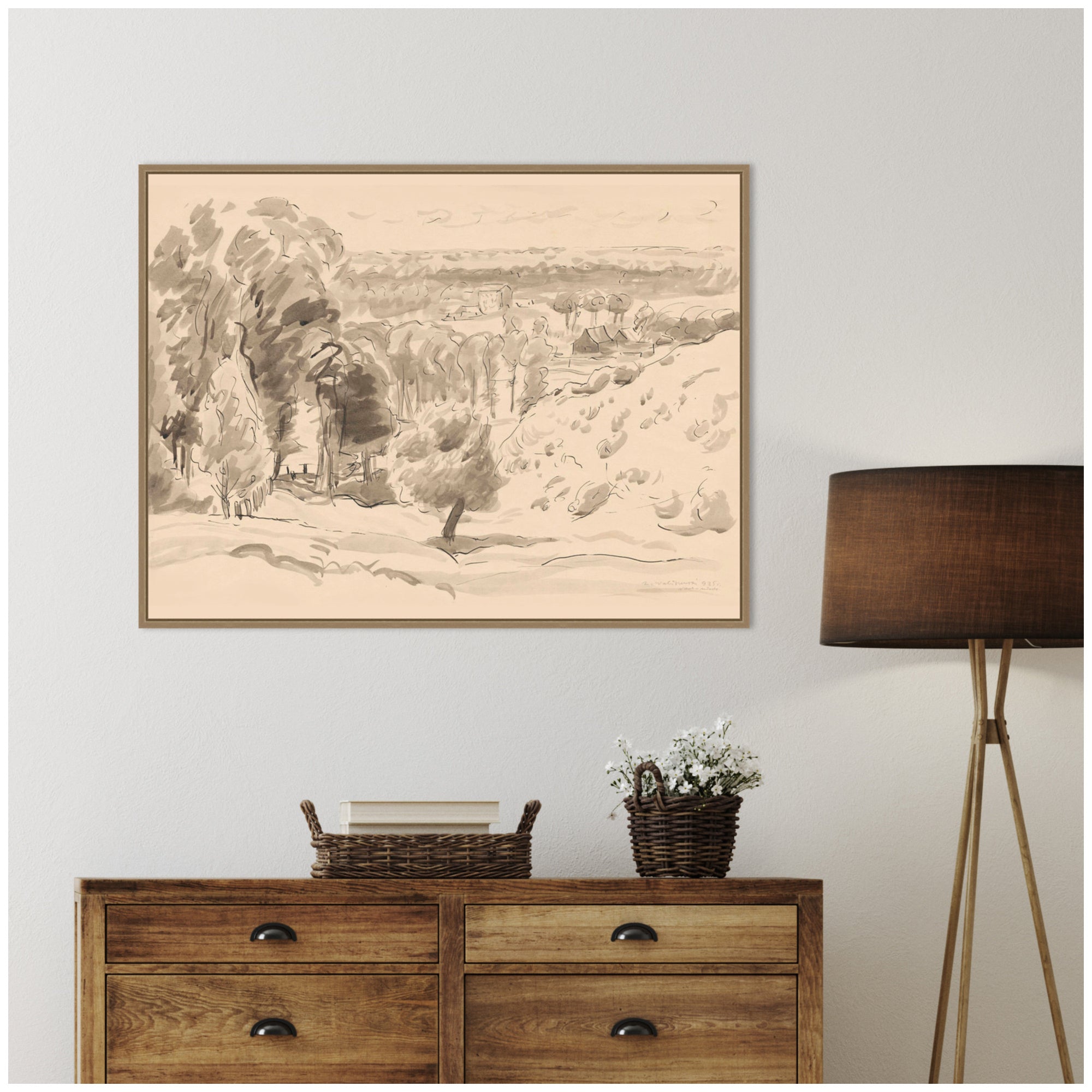 Framed Canvas 42x32 Sylvie Dark Gold 7