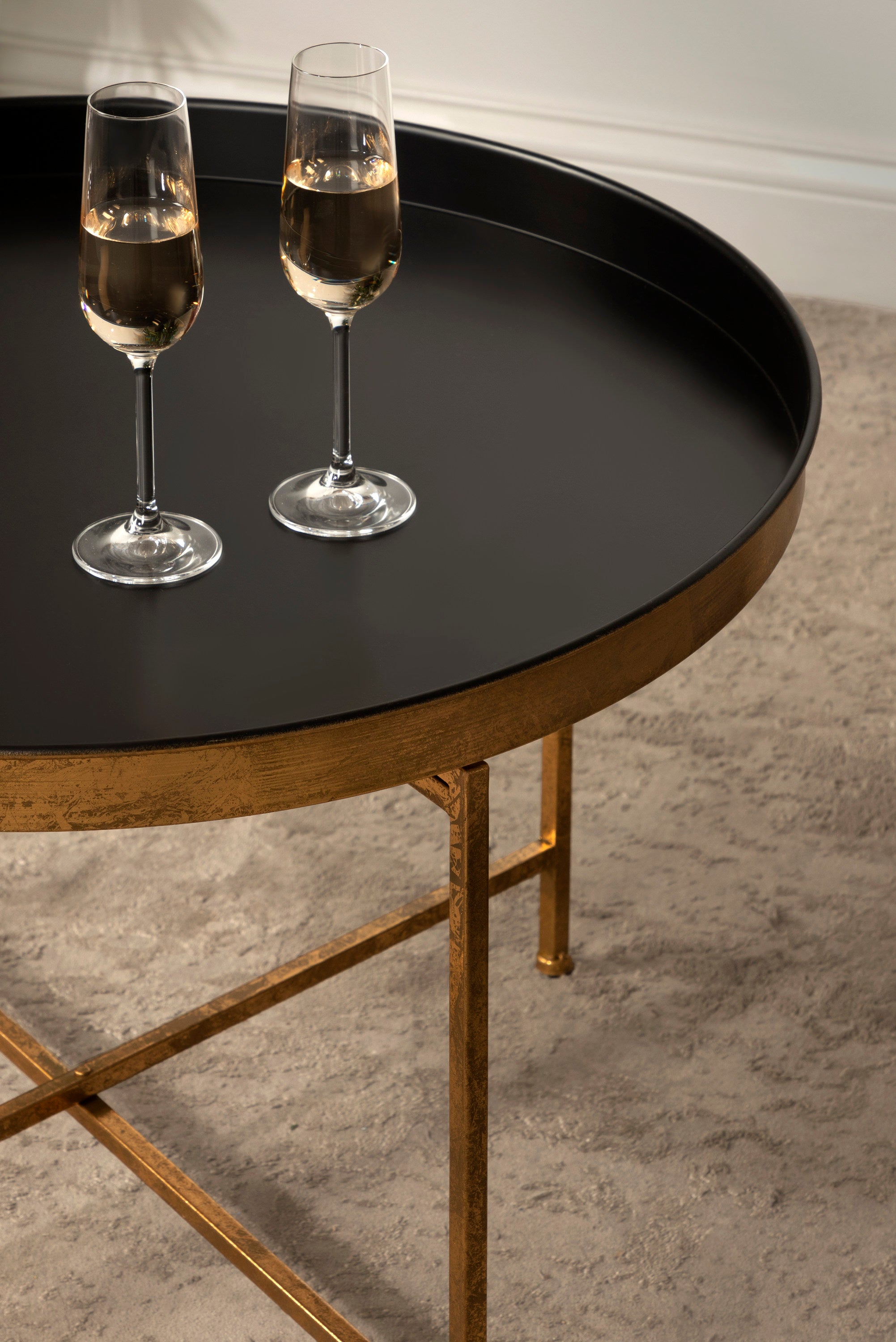 Coffee Table Black Gold 28.25x28.25x19 8