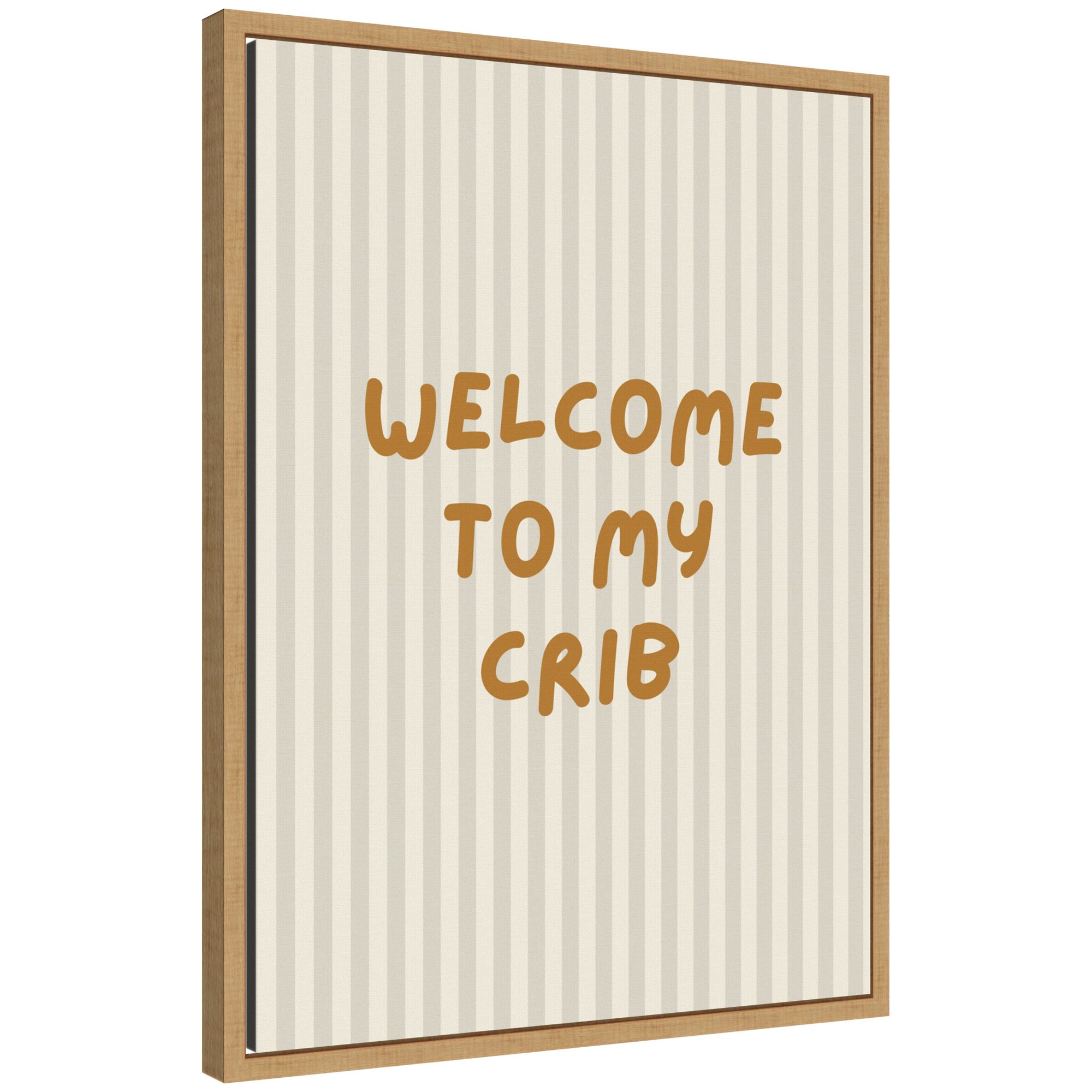 Welcome To My Crib by Laura Moss Framed Canvas Wall Art Print