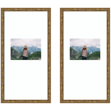 Wall Frame Belvedere Bronze 11x20 matted to 5x7 1