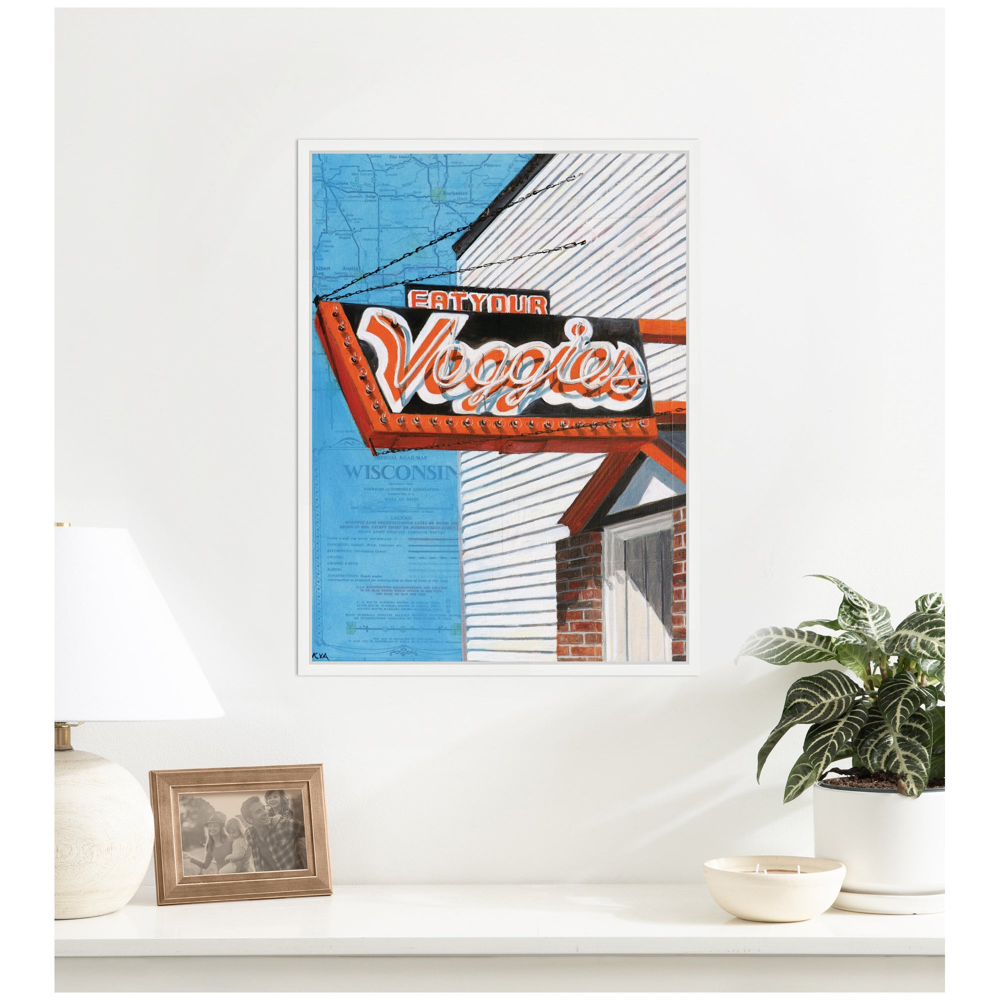 Veggies by Krista V. Allenstein Framed Canvas Wall Art Print