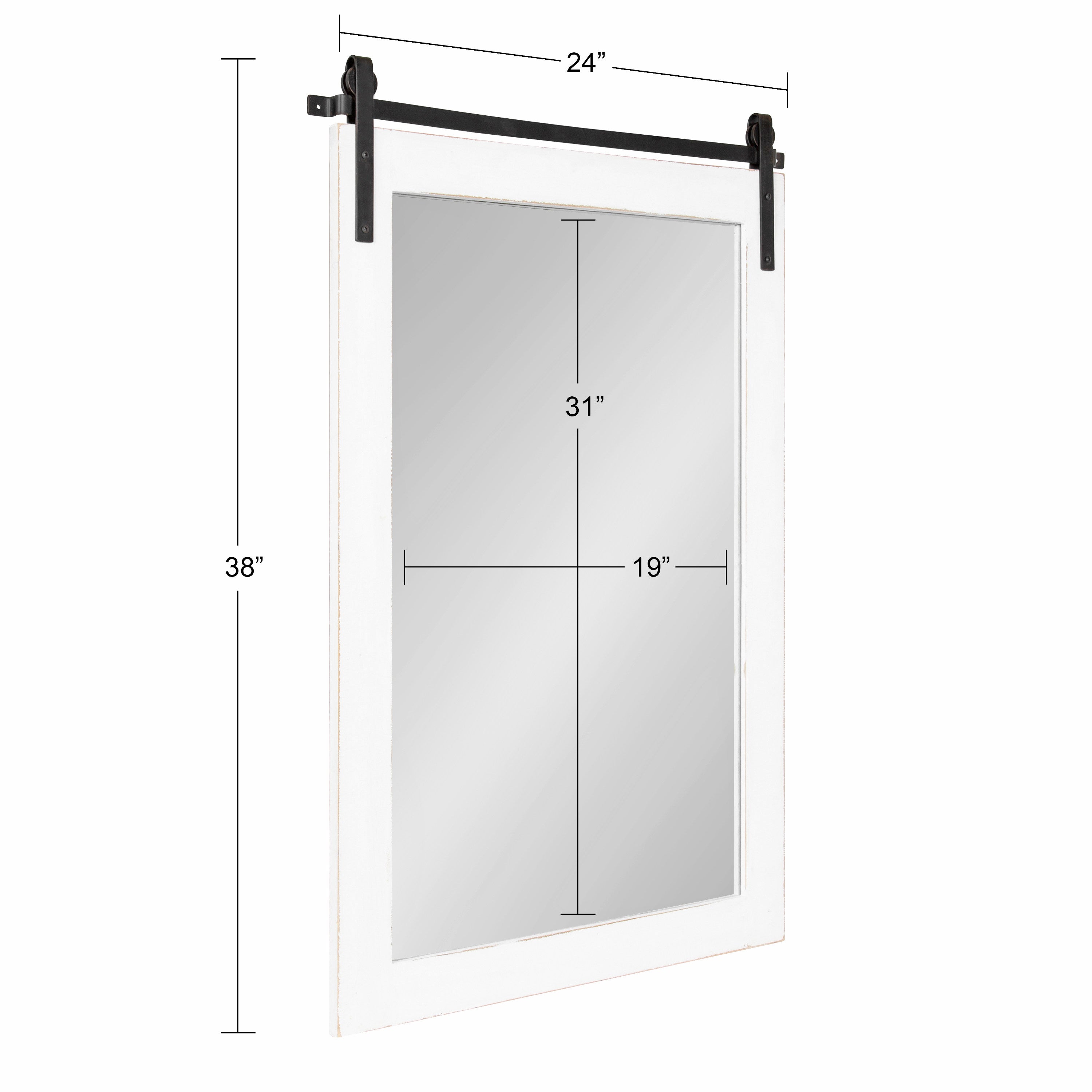 Rectangle Mirror White 24x38 5