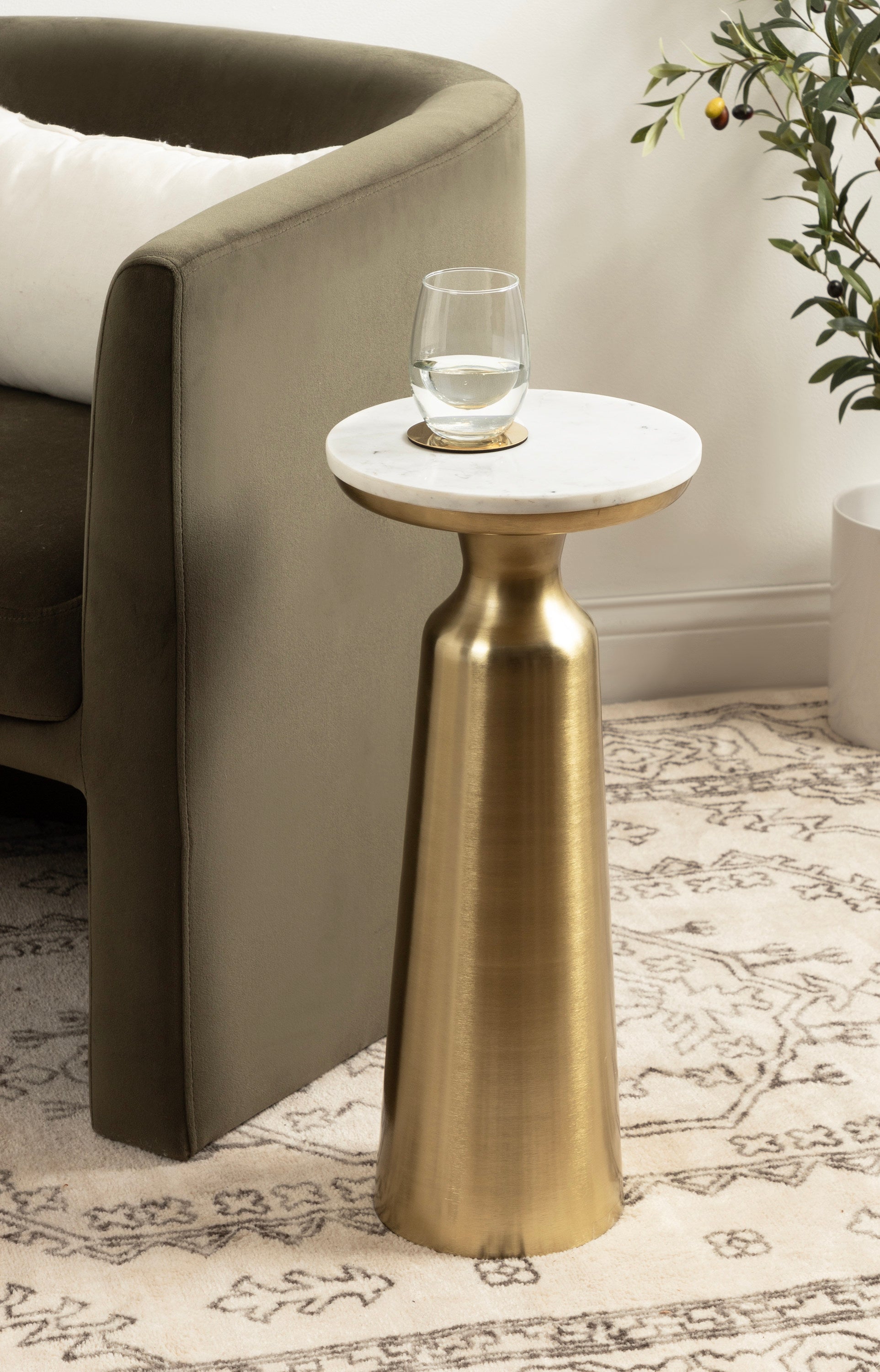 Drink Table White Gold 10x10x22 7