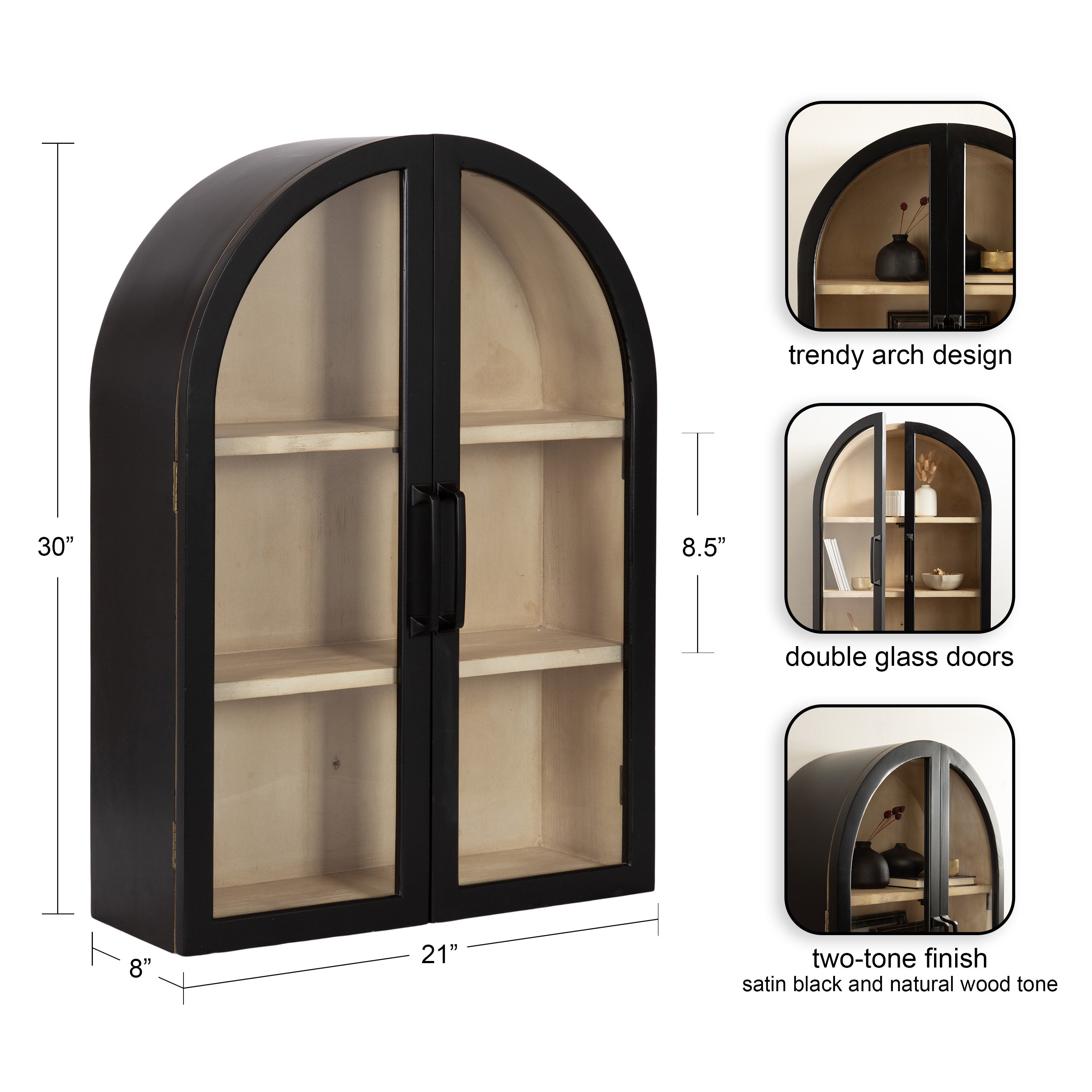 Cabinet Black 21x8x30 2