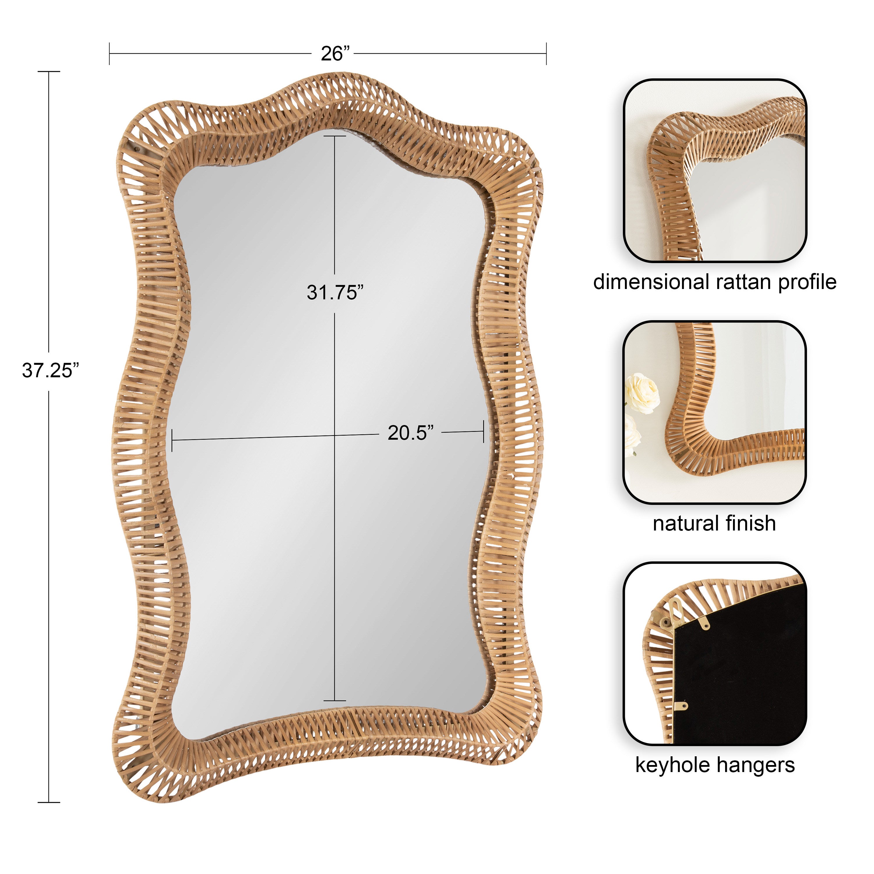 Rashana Rattan Wall Mirror