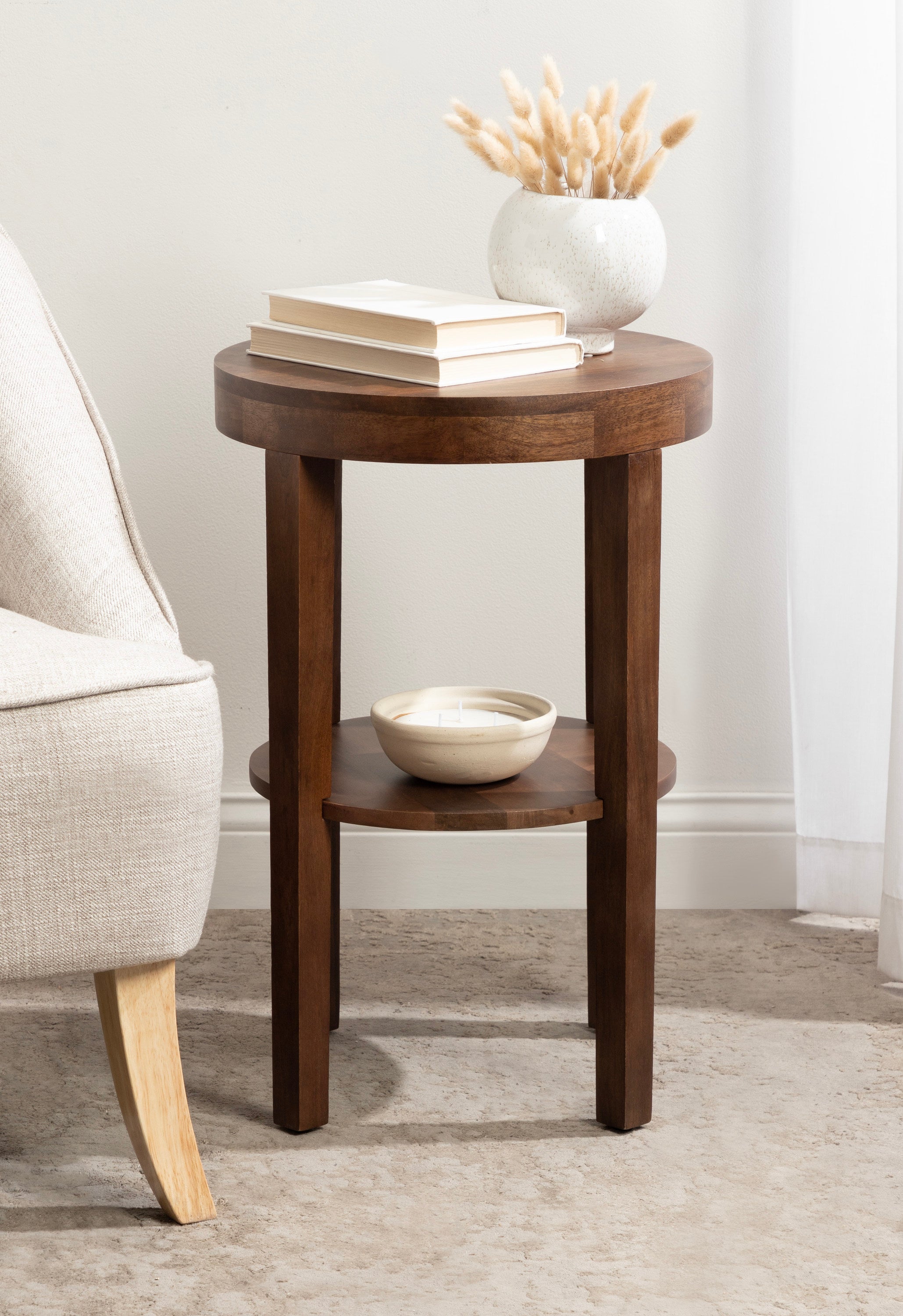 Side Table Walnut Brown 16x16x24 8