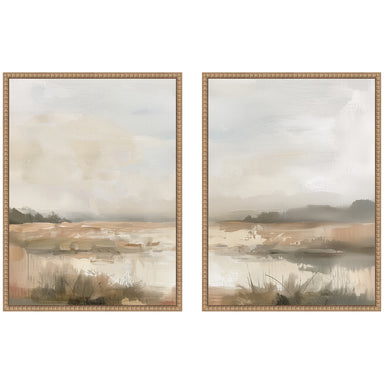 Art Set 2 Piece Set 18x24 Sylvie Beaded Rustic Natural 1