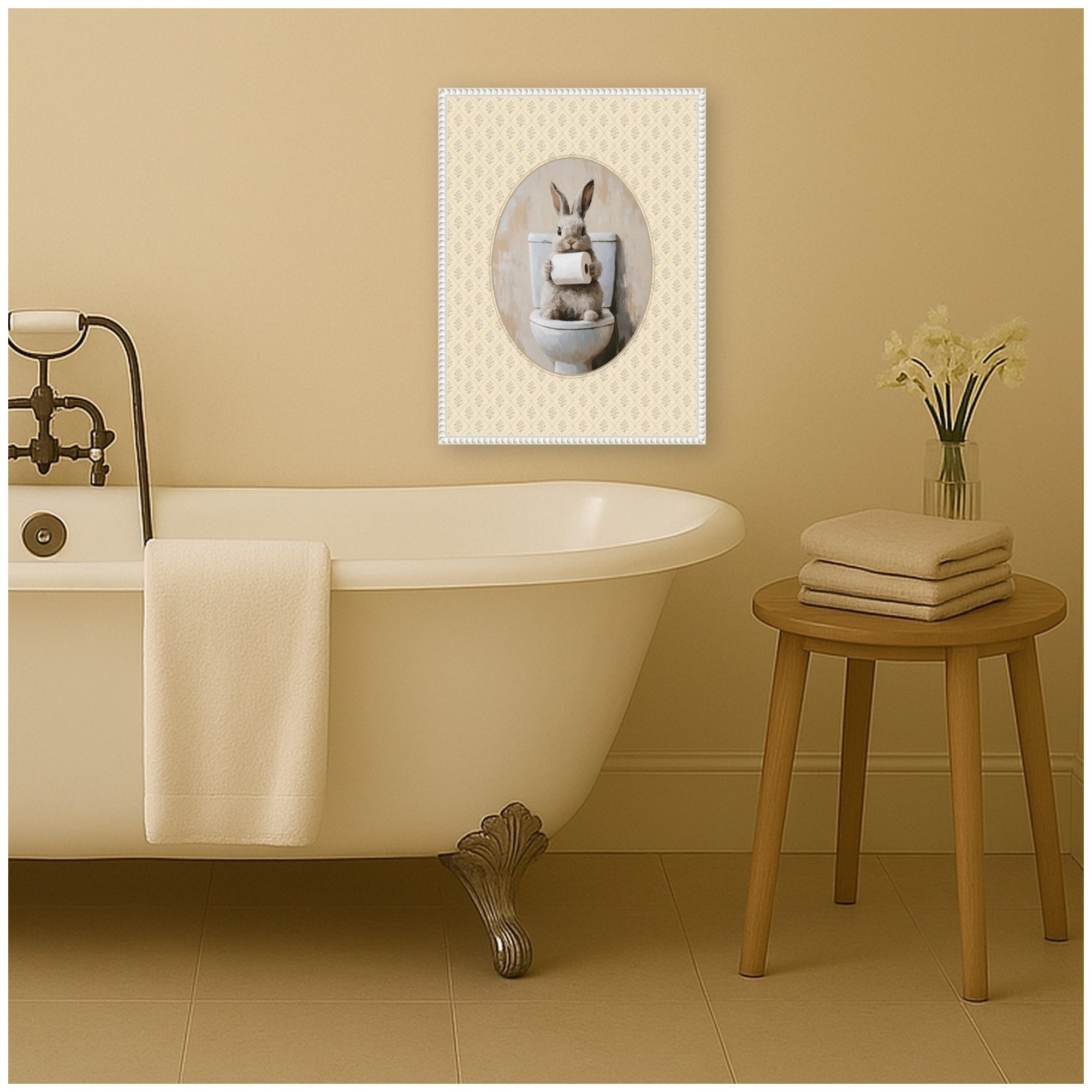 Framed Canvas 18x24 Sylvie Beaded White 6