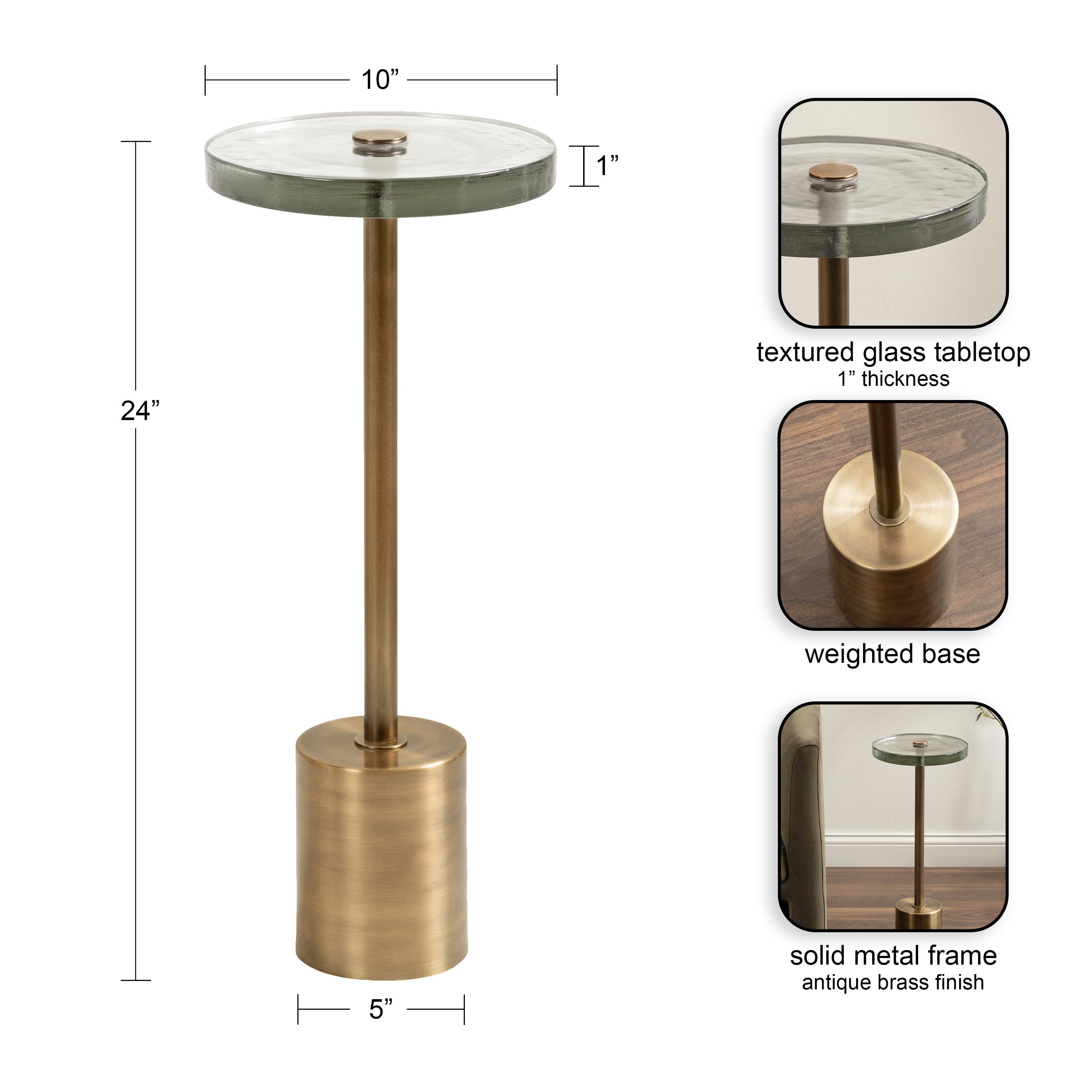 Drink Table Gold 10x10x24 2