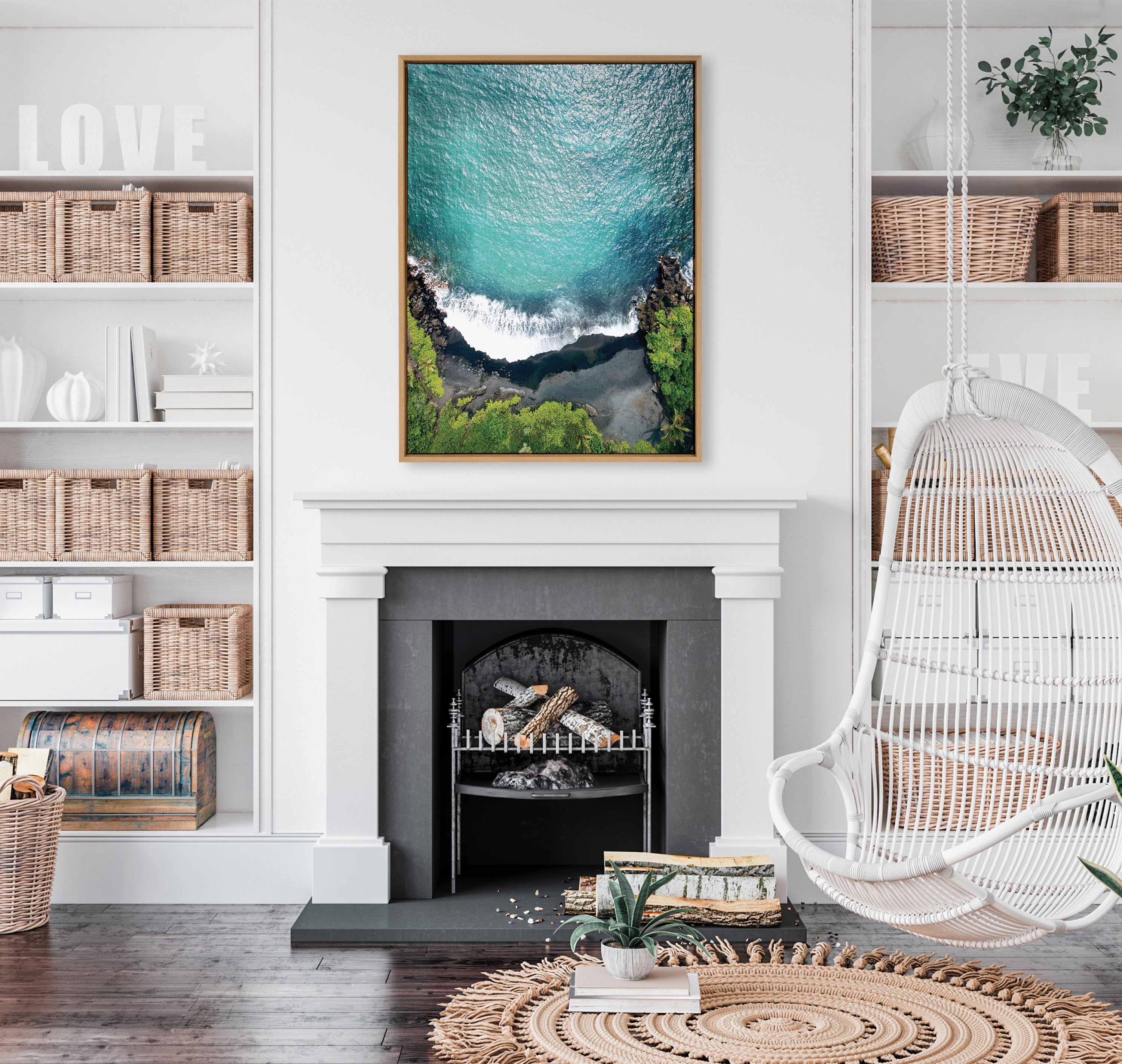 Framed Canvas Sylvie Natural 28x38 5