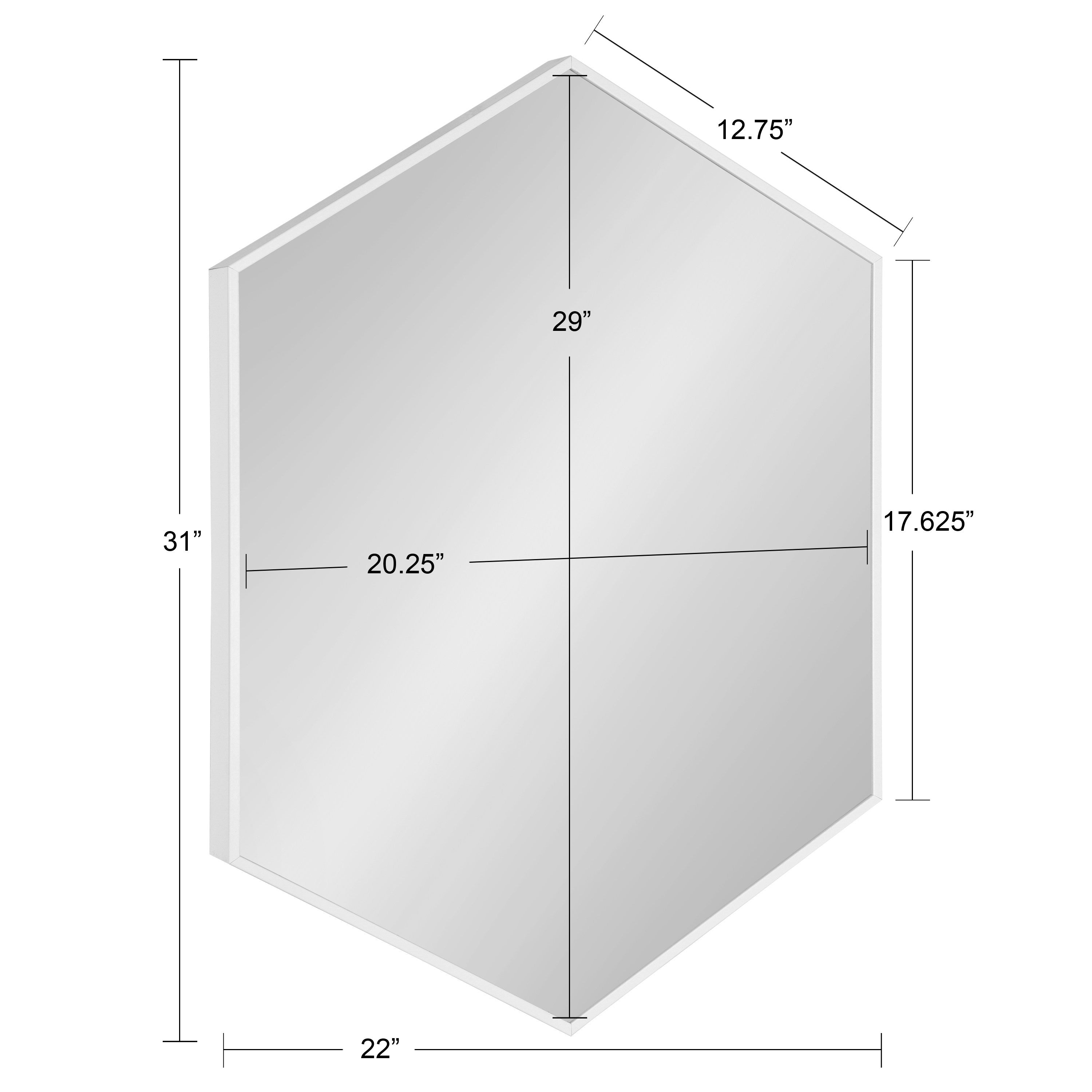 Hexagon Mirror White 22x31 5
