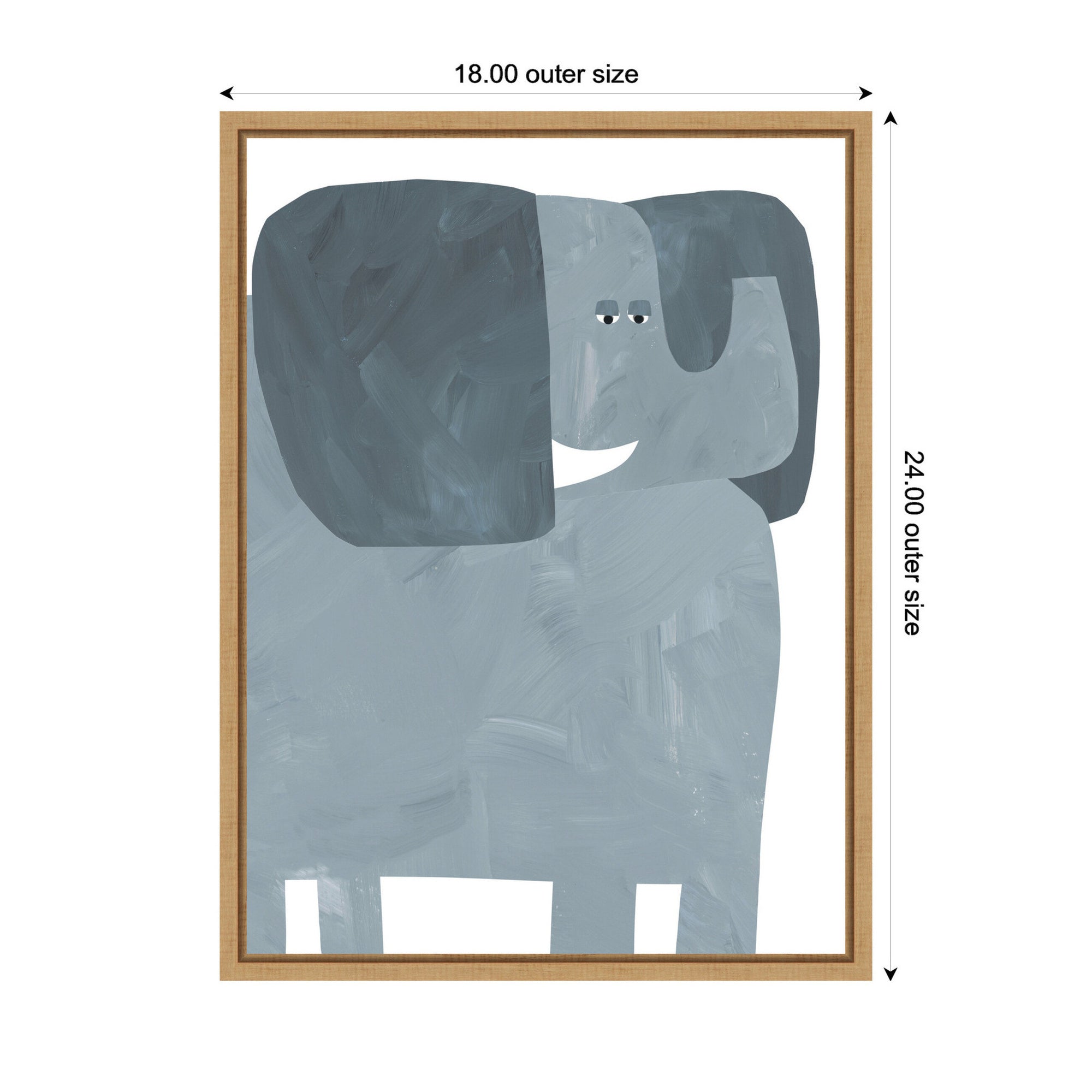 Mr Elephant by Alicia Abla Framed Canvas Wall Art Print