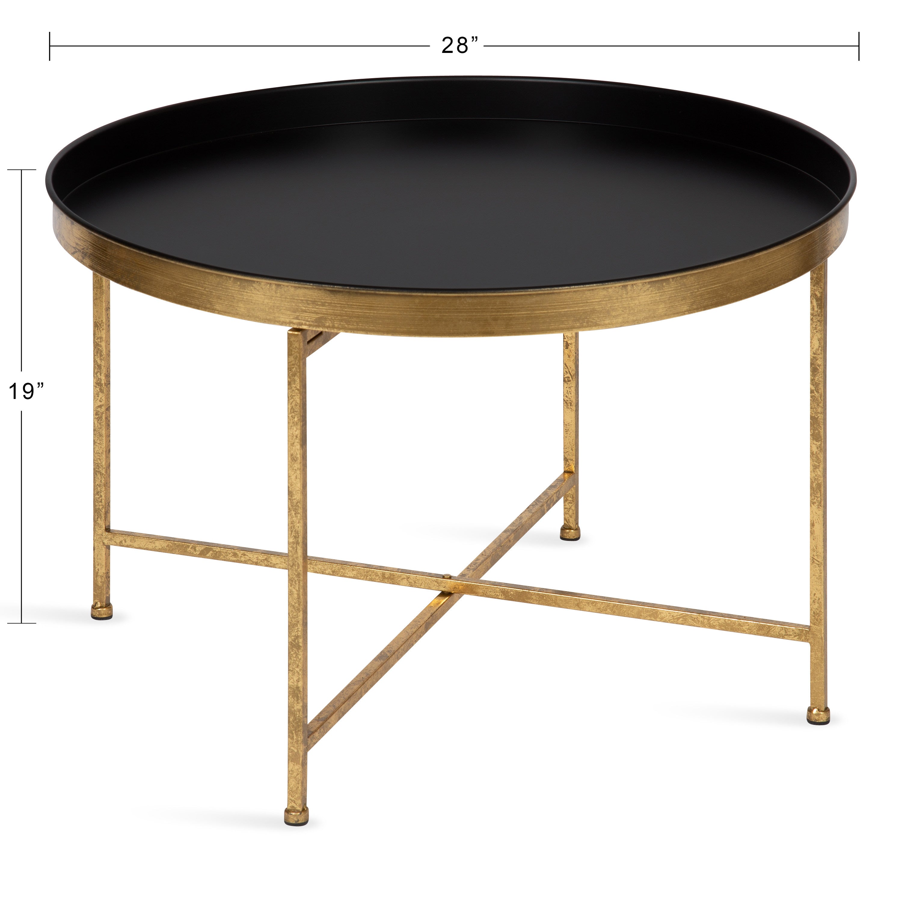 Coffee Table Black Gold 28.25x28.25x19 2