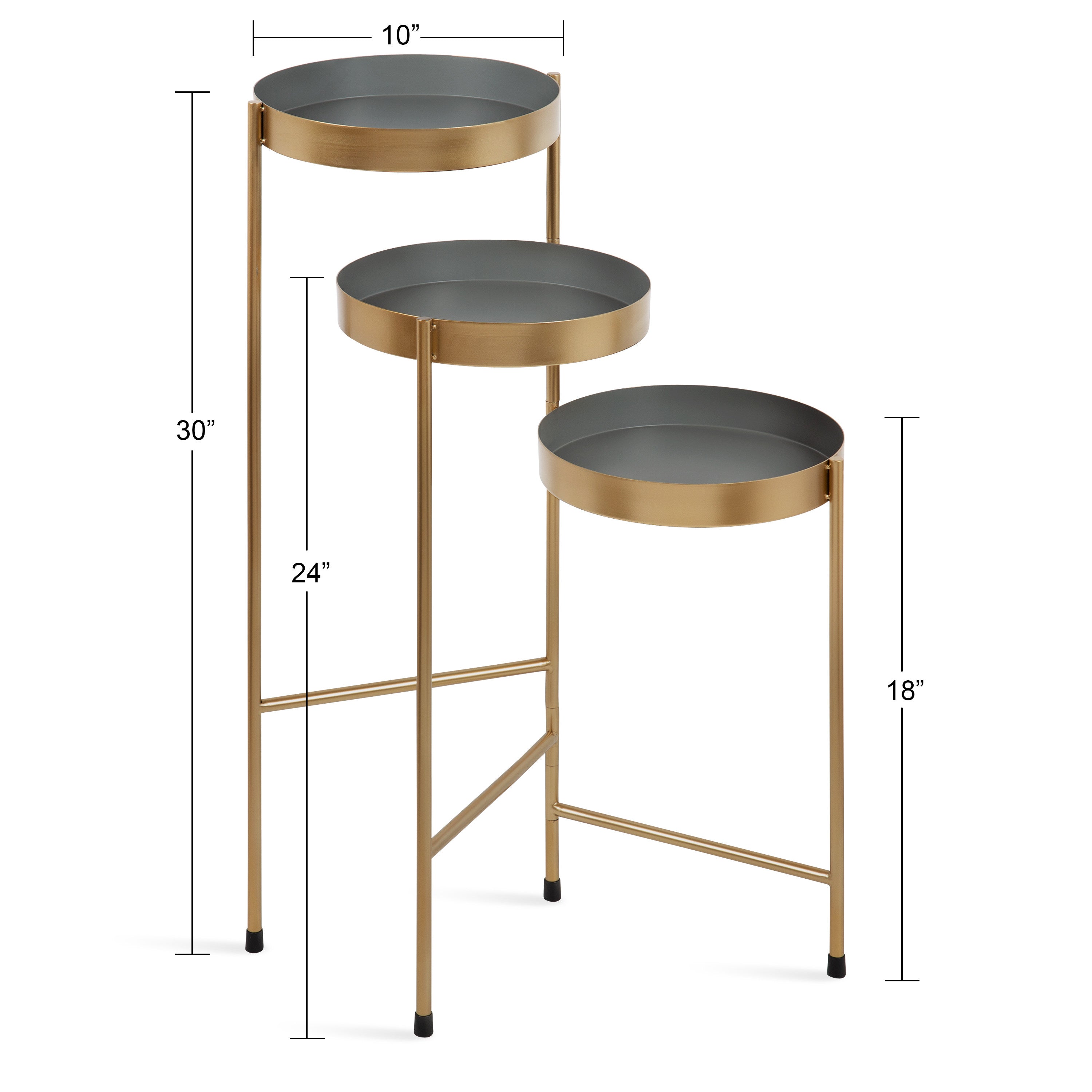 Plant Stand Gold Gray 16x21x30 3