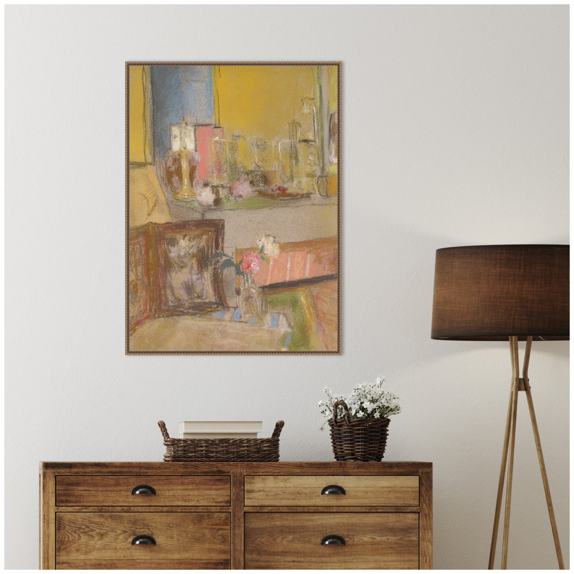 Framed Canvas 28x38 Sylvie Beaded Dark Gold 5